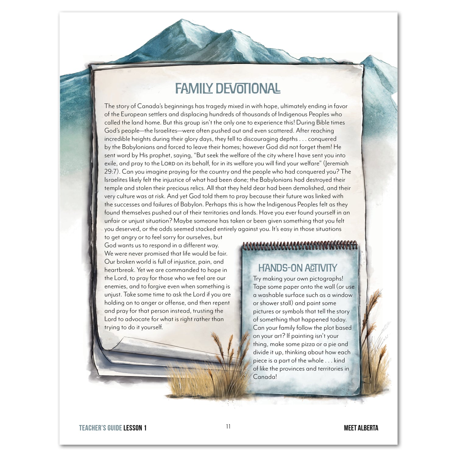 Alberta homeschool unit study teacher guide family devotional