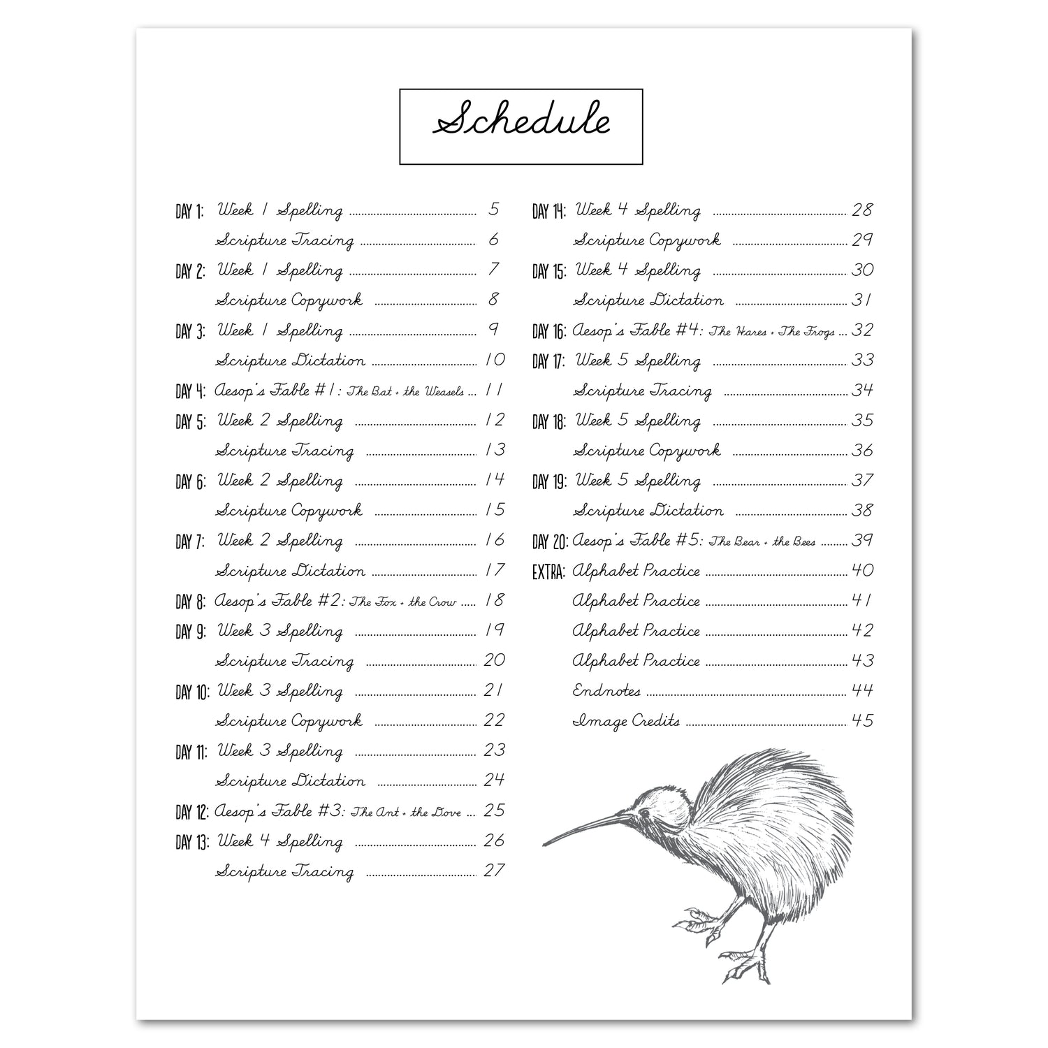 Australia + Oceania Homeschool Study Unit Printed Cursive Book Schedule