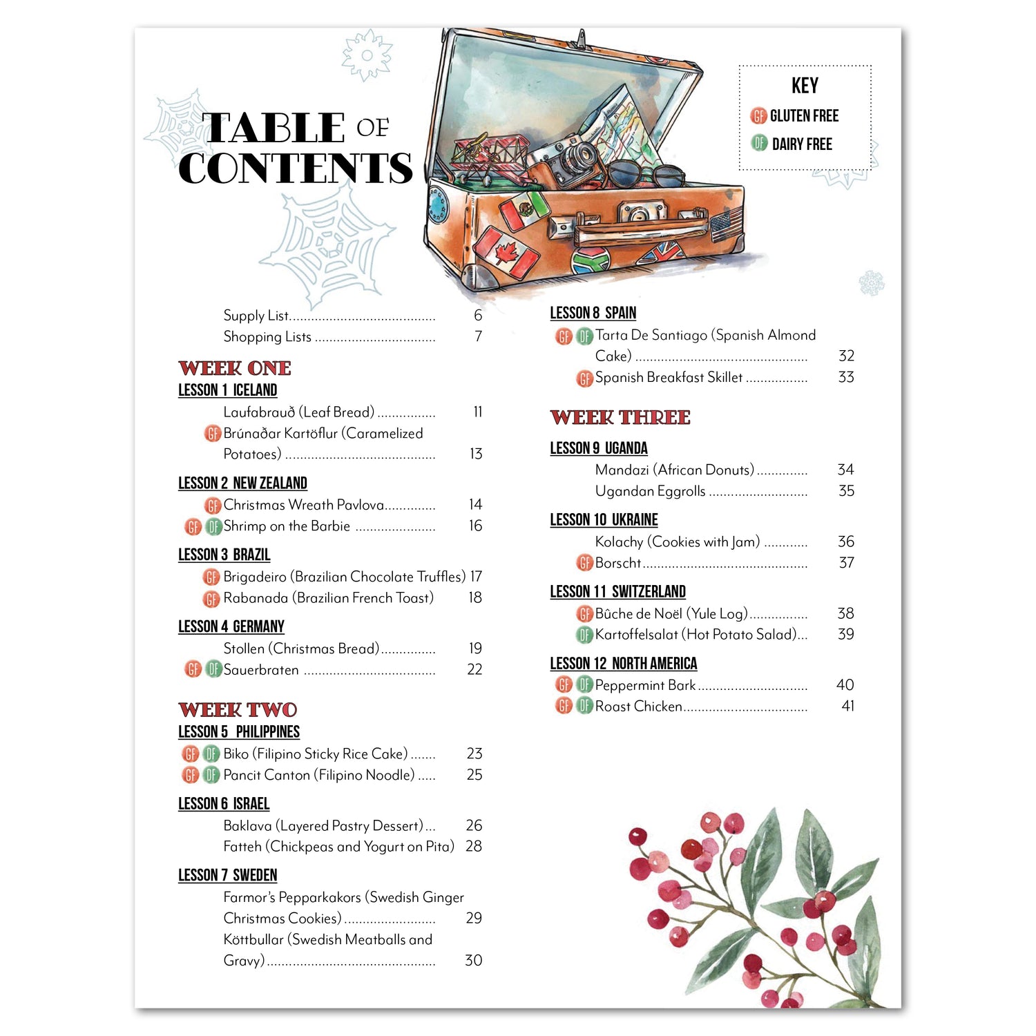 Christmas Around the World Homeschool Unit Study Digital Recipes Around the World Table of Contents