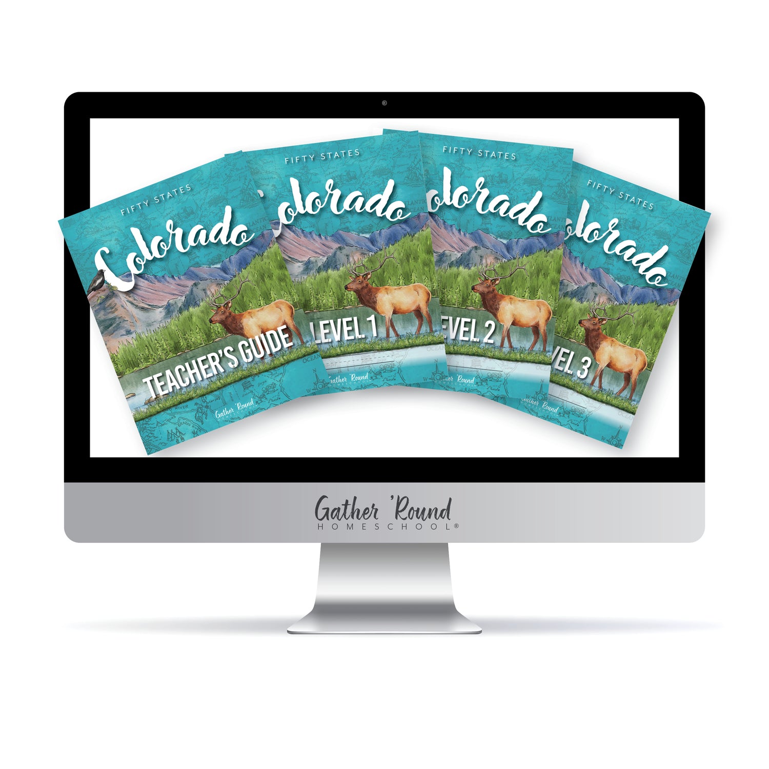 Colorado Fifty States Homeschool Unit Study Digital Complete Bundle Teacher's Guide Level 1 Level 2 Level 3
