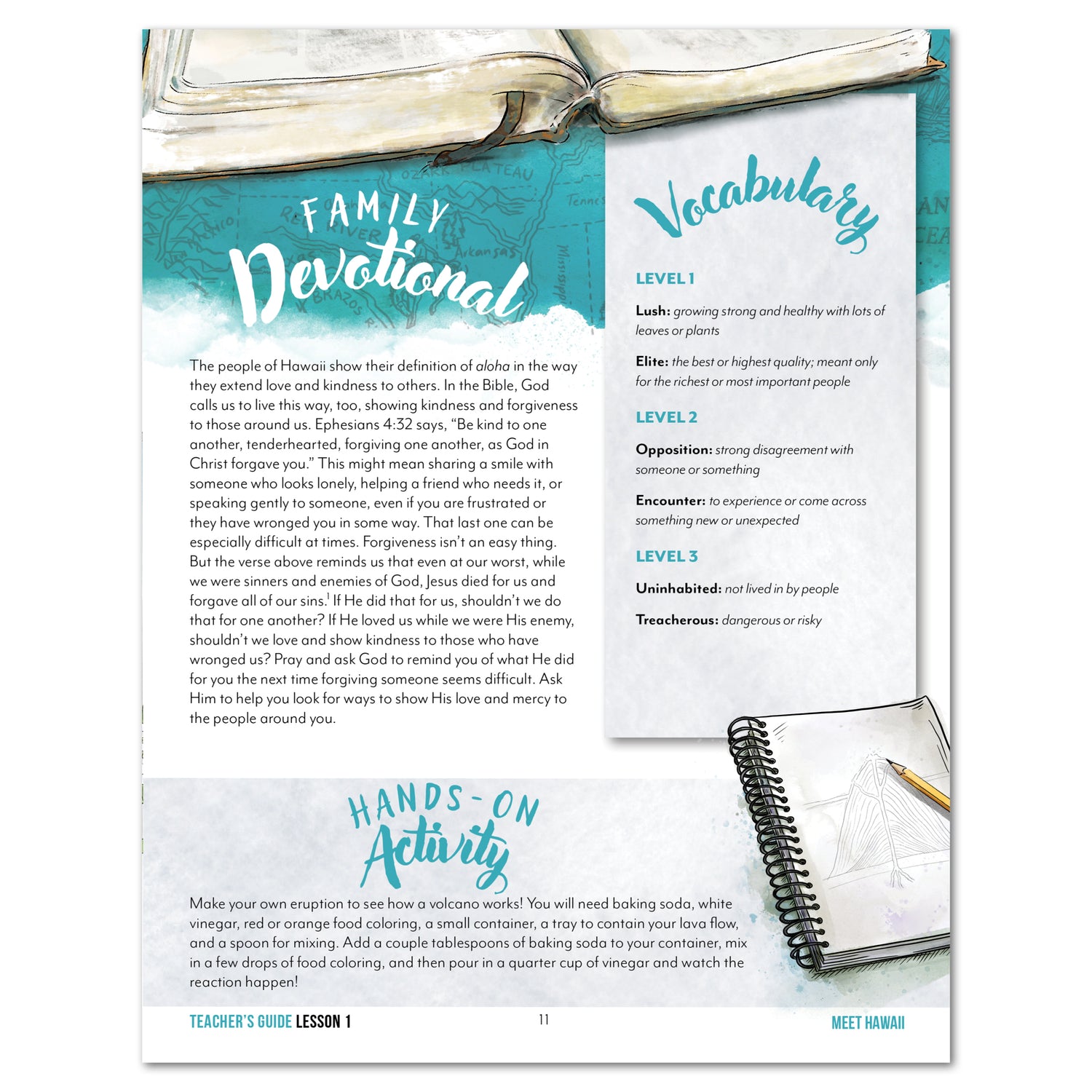 Hawaii Fifty States Homeschool Unit Study Digital Teacher's Guide Lesson 1 Part 2