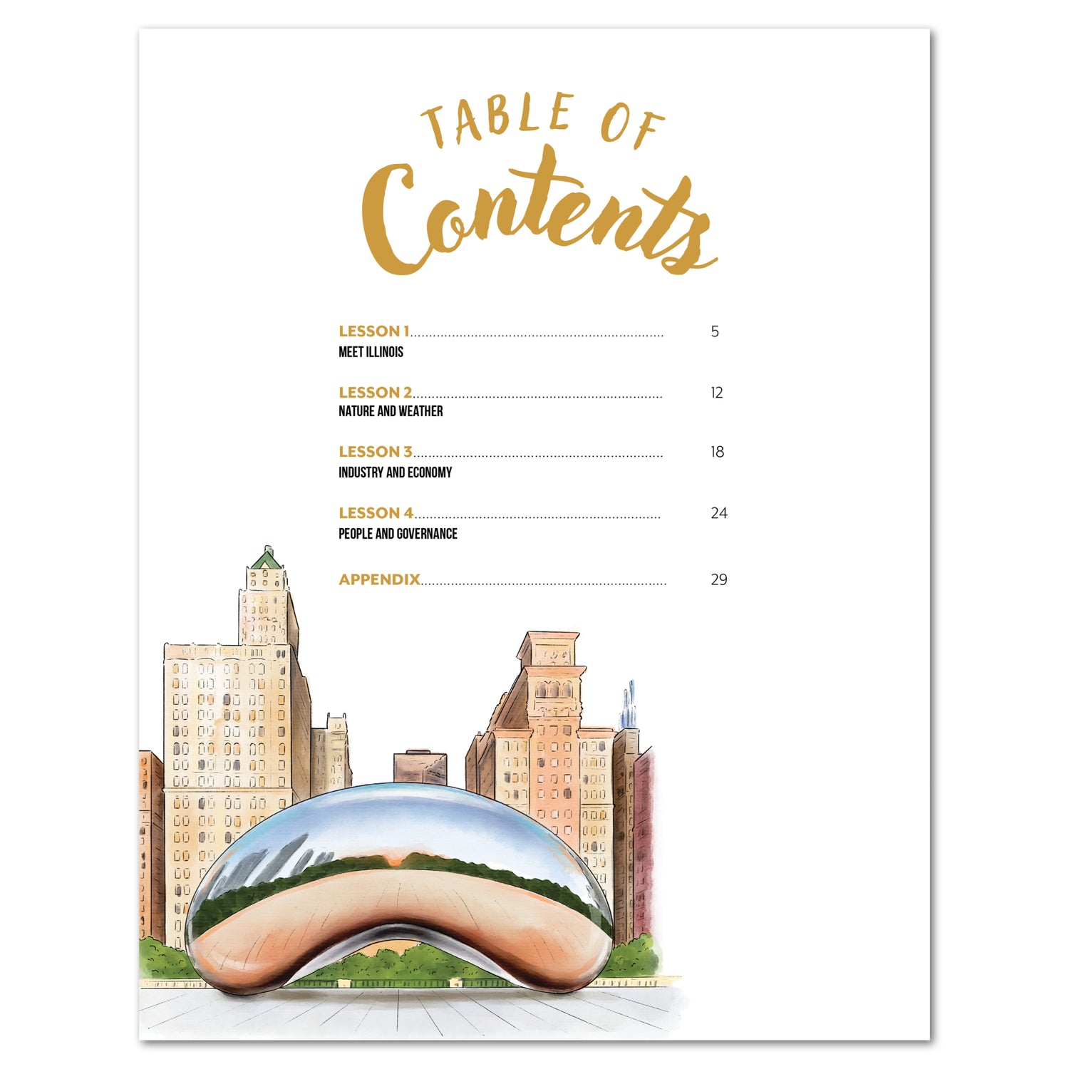 Illinois Fifty States Homeschool Unit Study Digital Teacher's Guide Table of Contents