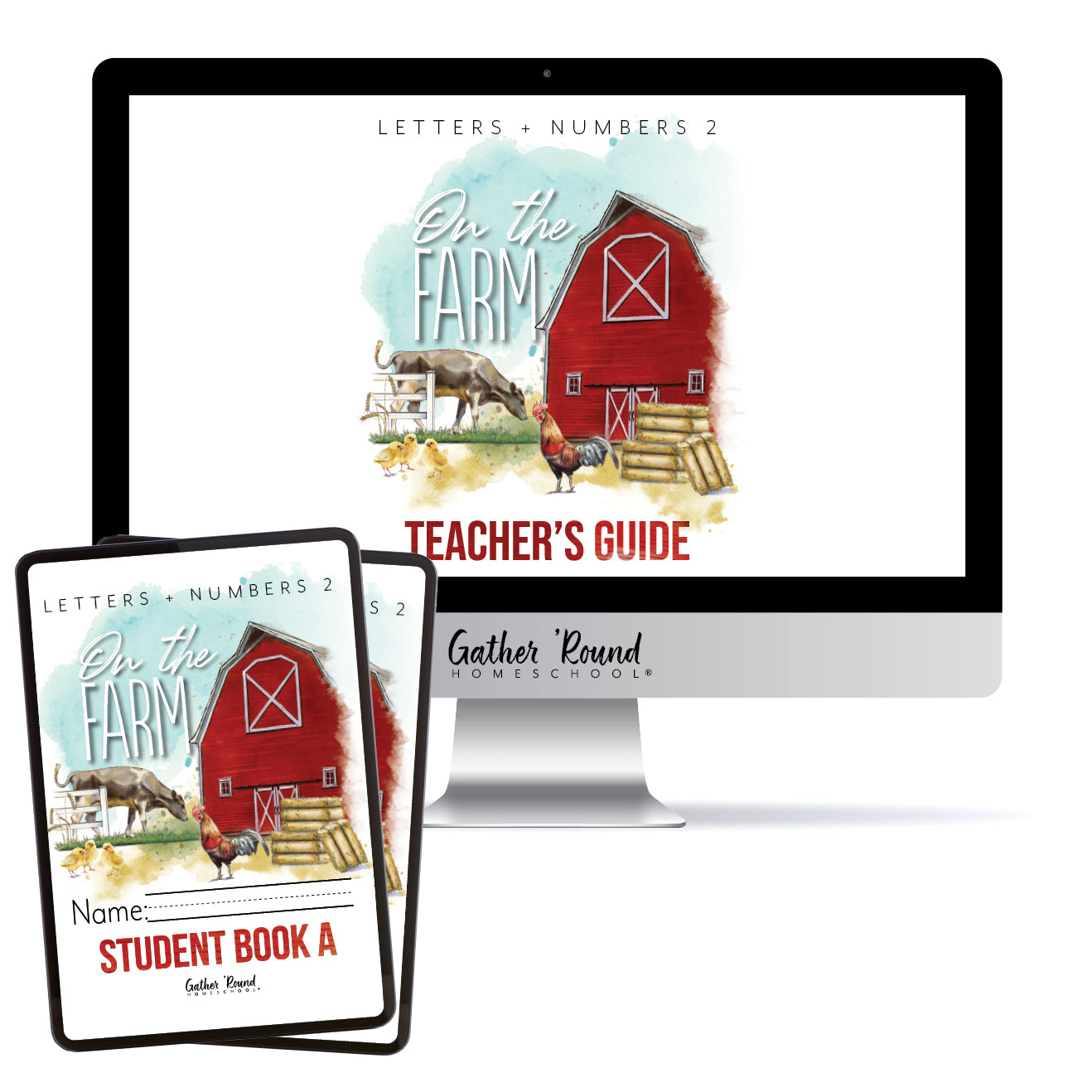Letters + Numbers 2 On The Farm Digital Complete Bundle Teacher's Guide, Student Book A Student Book B