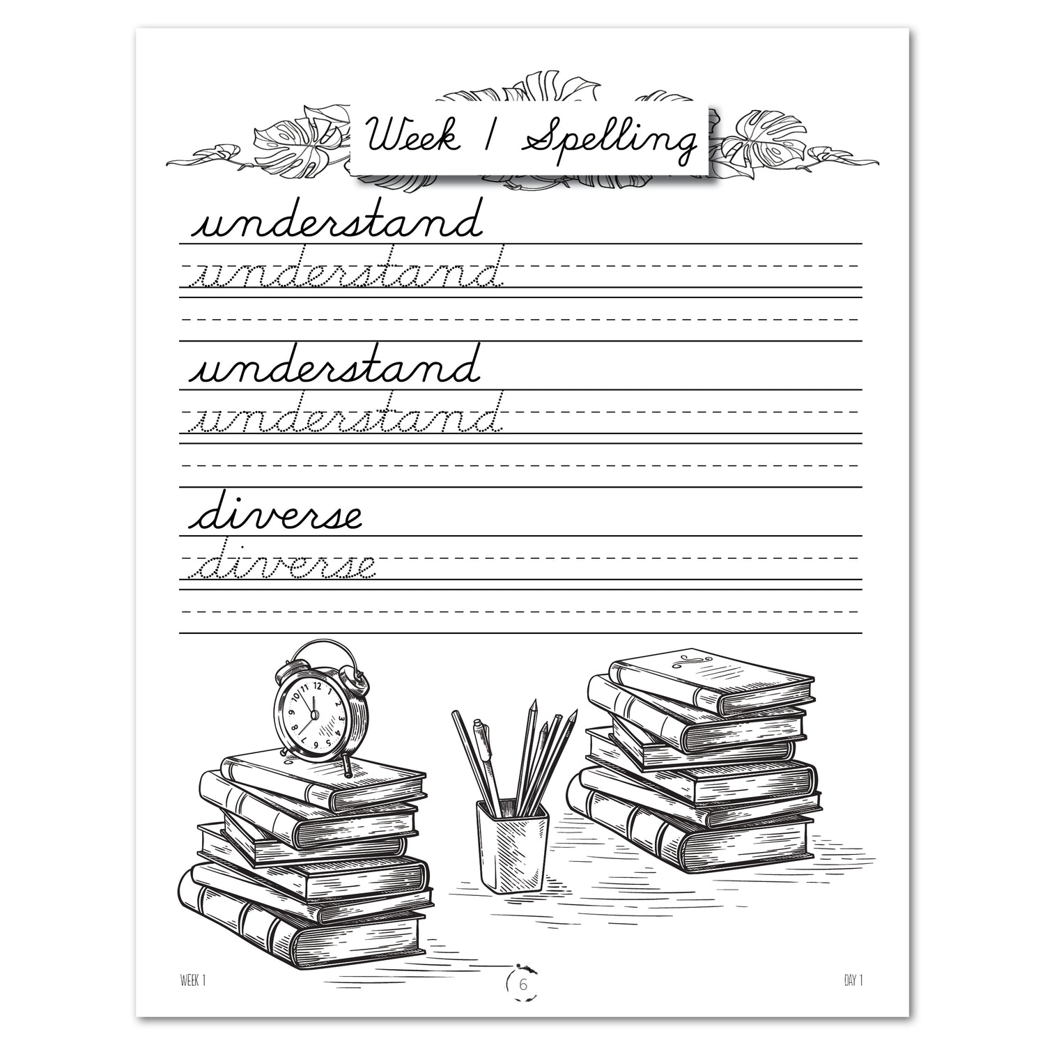South America homeschool unit study digital student workbook, Cursive workbook week one spelling