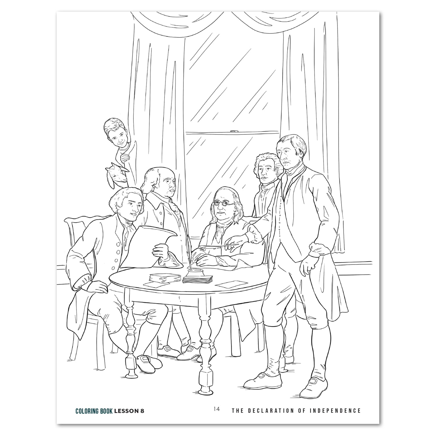 US History 2: Rise to Independence: 1763-1815 Homeschool Study Unit Digital Combo Adventures Through History 2 Coloring Book Lesson 8 The Declaration of Independence
