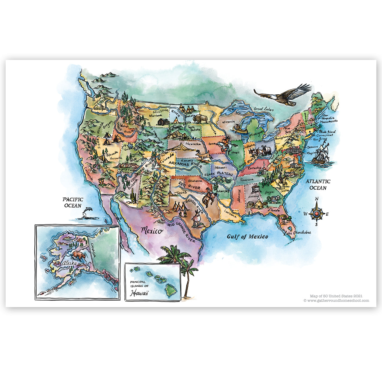 US History 2 Map Poster (Printed)