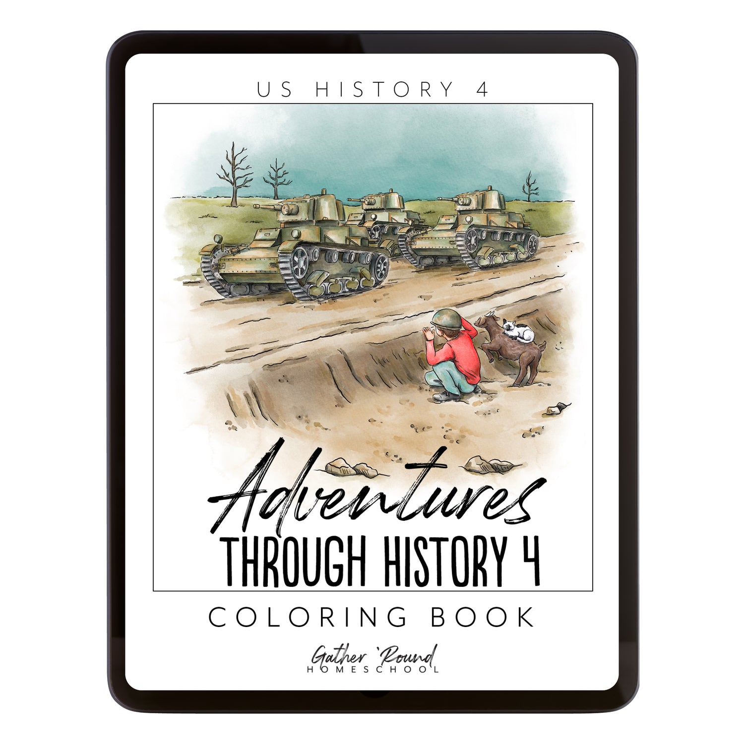 US History 4: War & Reformation: 1900-1945 Adventures Though History Homeschool Unit Study Digital Coloring Book