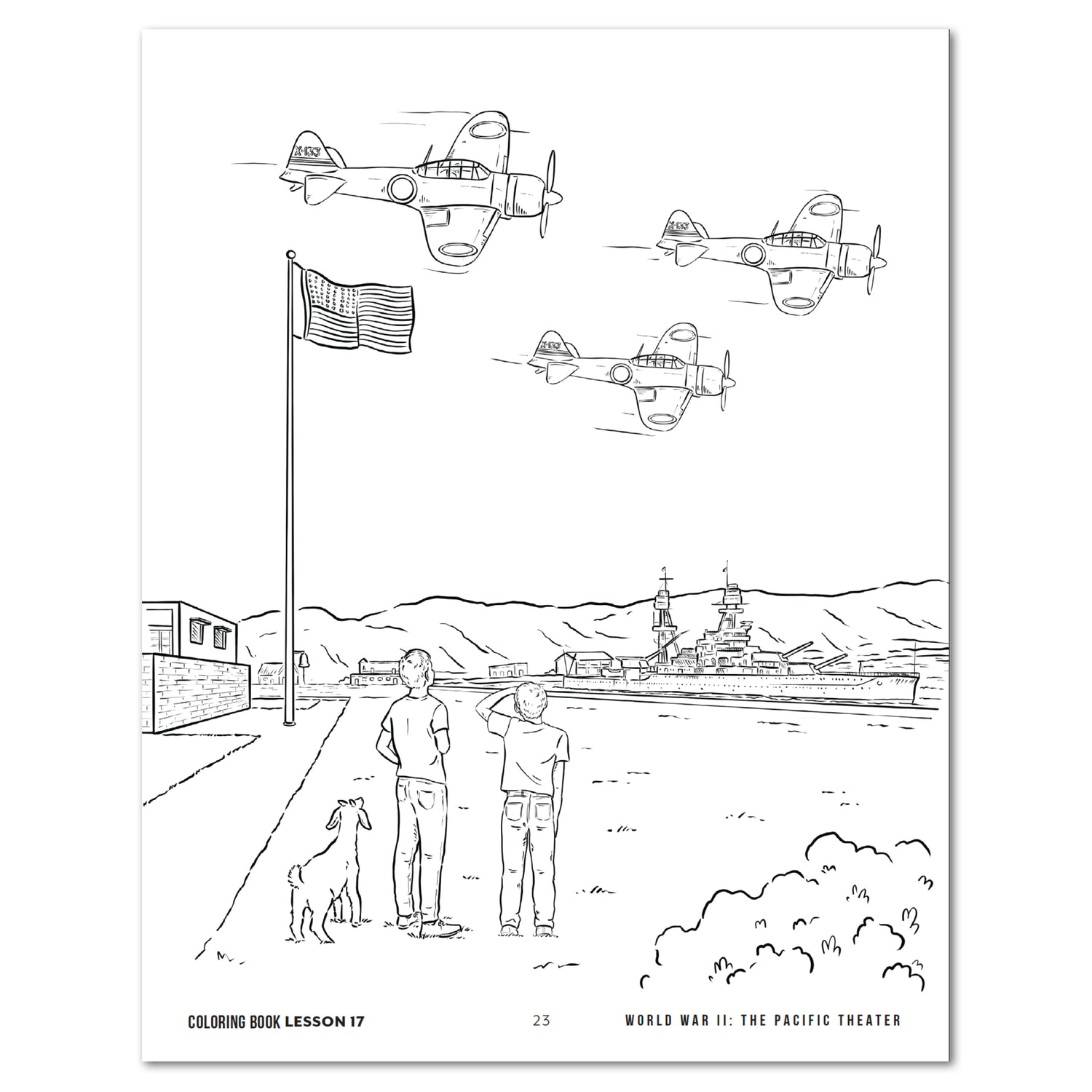 US History 4: War & Reformation: 1900-1945 Adventures Though History Homeschool Unit Study Digital Coloring Book Combo Pack Lesson 17 World War II: The Pacific Theater