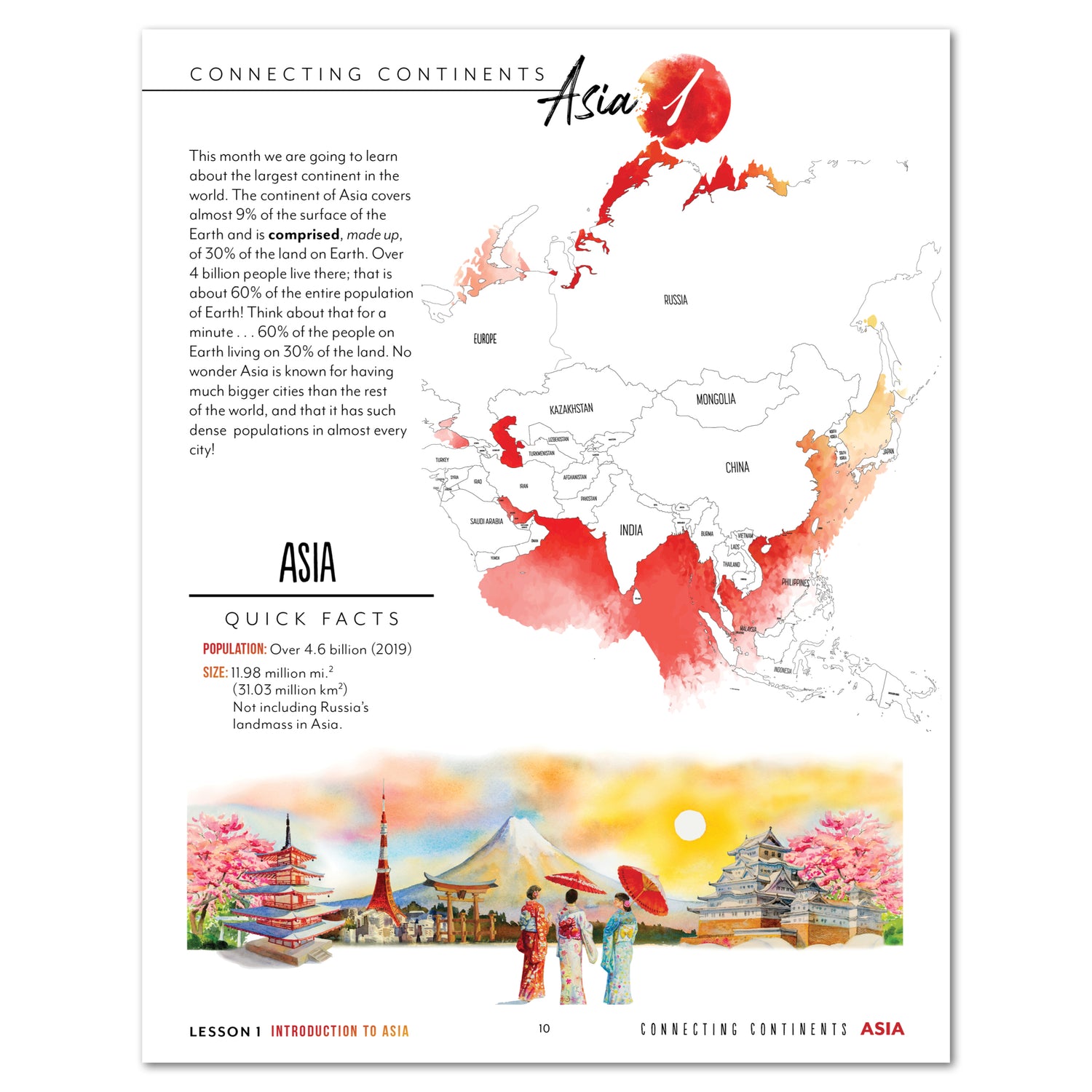 Asia Homeschool Unit Study Printed Teacher's Guide Leson 1 Part 1