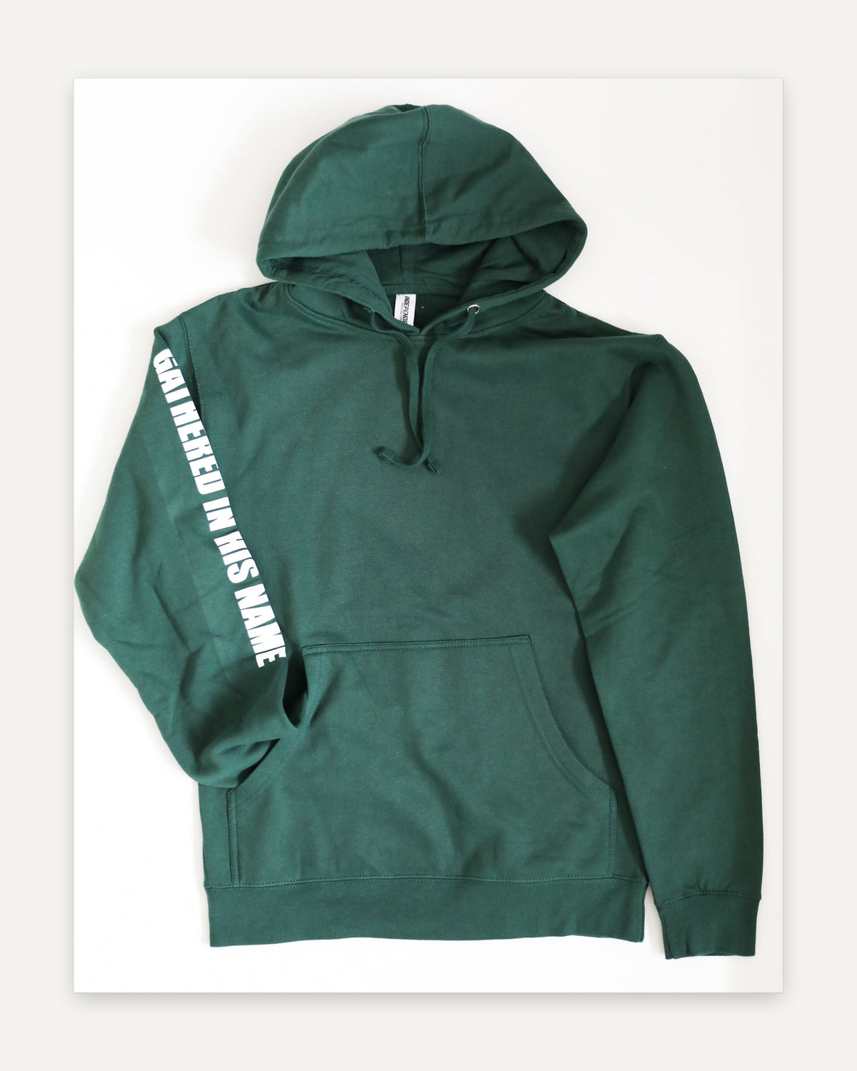 Gathered In His Name Hoodie (Alpine Green) homeschool unit study, printed product image