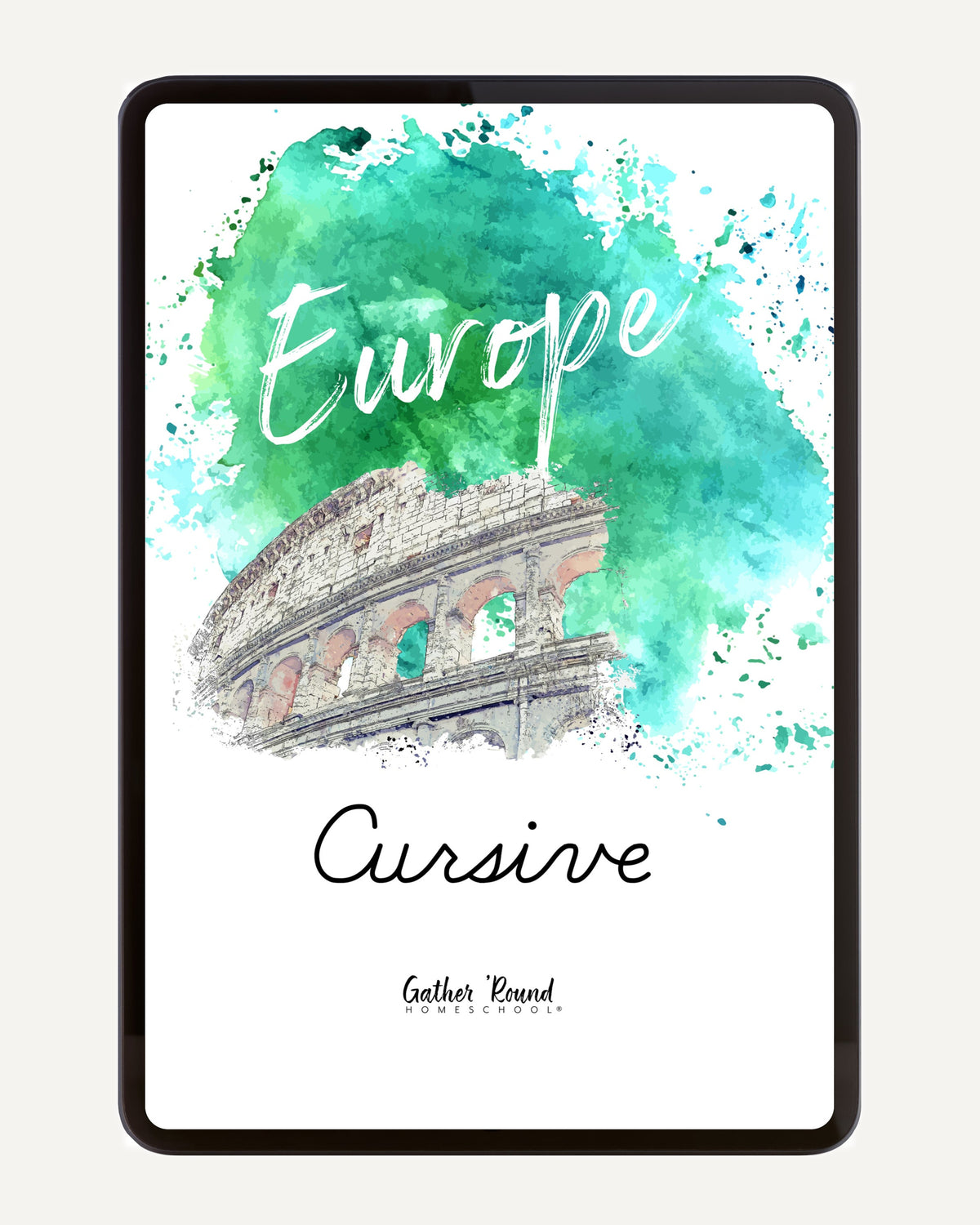 Europe homeschool unit study digital cursive student workbook