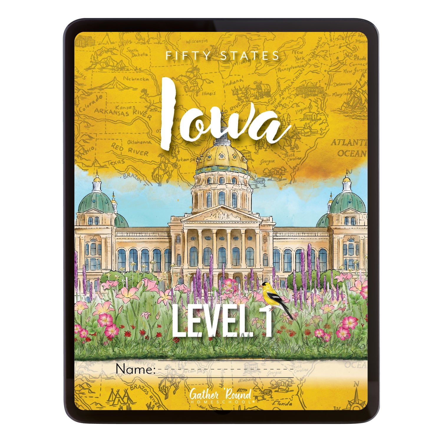 Iowa Fifty States Homeschool Unit Study Digital Student Book Level 1 Cover