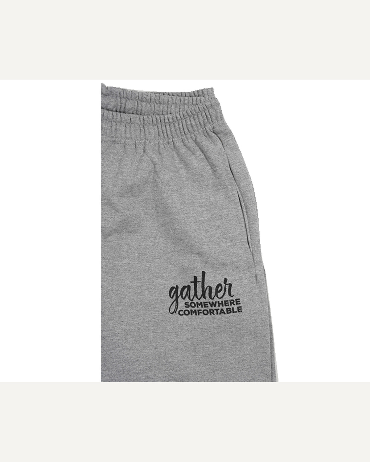 Gathered Somewhere Comfortable Sweatpants (gray) homeschool unit study, printed product image