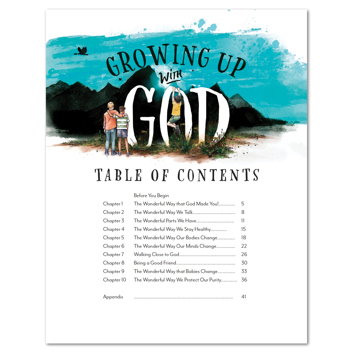 Growing Up with God Homeschool Unit Study Digital Boys Level 1 Student Book Table of Contents