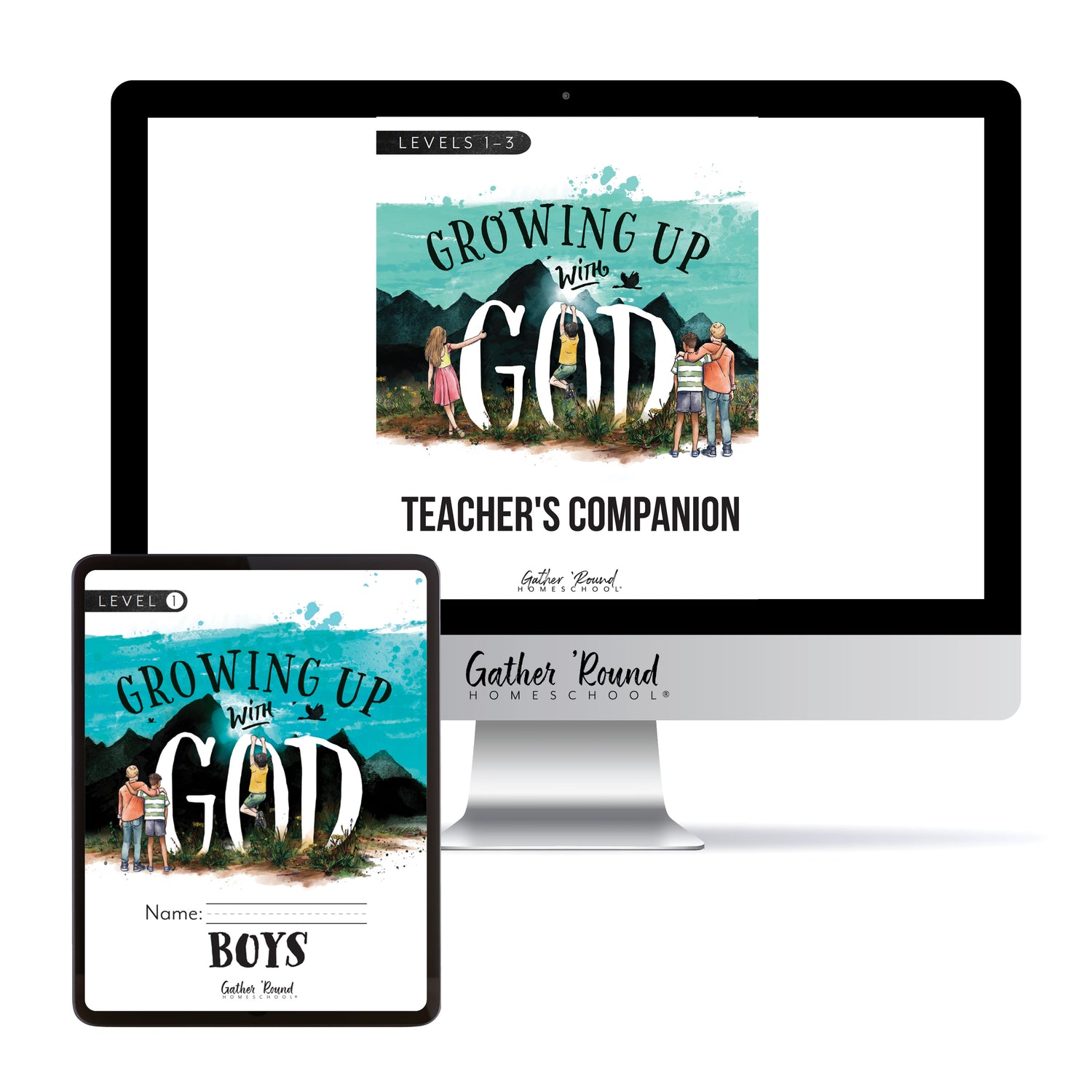 Growing Up with God Homeschool Unit Study Digital Bundle Teacher's Companion Levels 1-3 and Boys Level 1