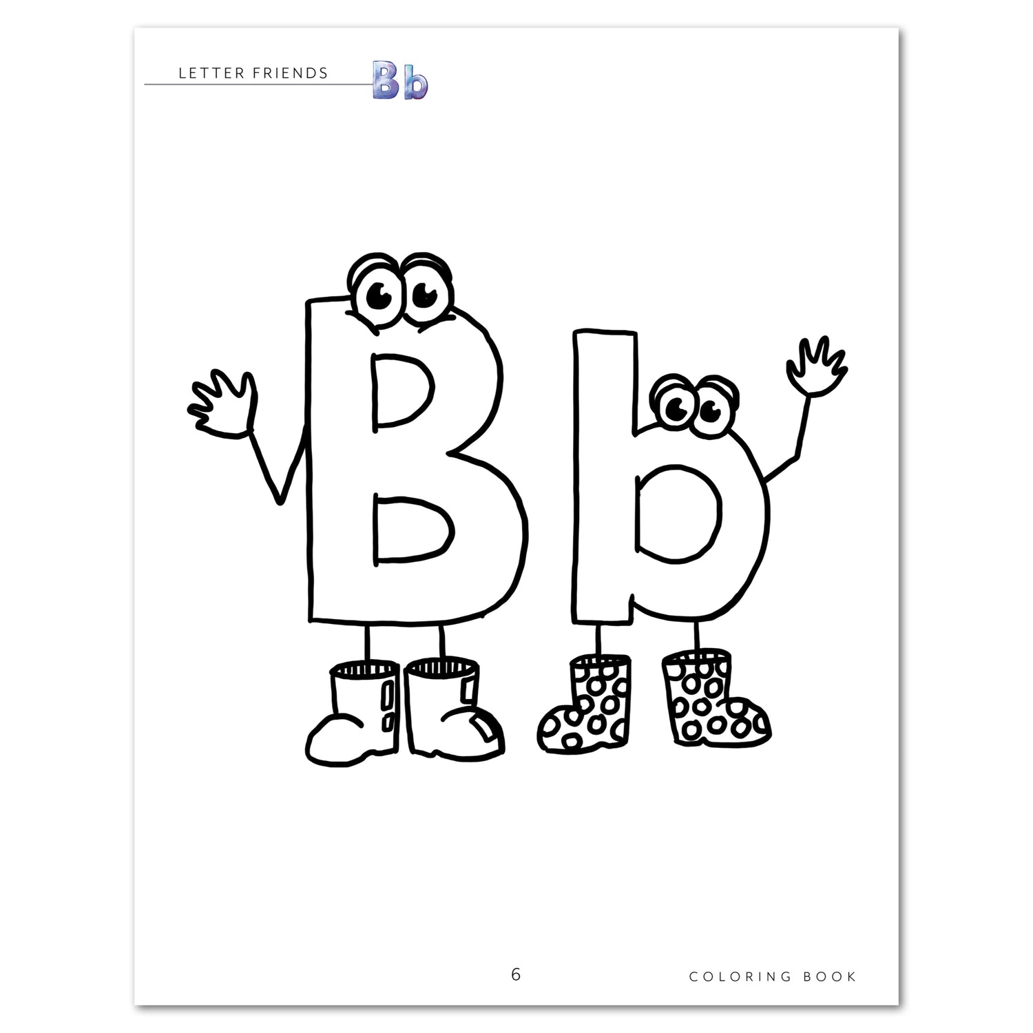 Letters + Numbers Printed Expansion Pack Coloring Book Letter Bb