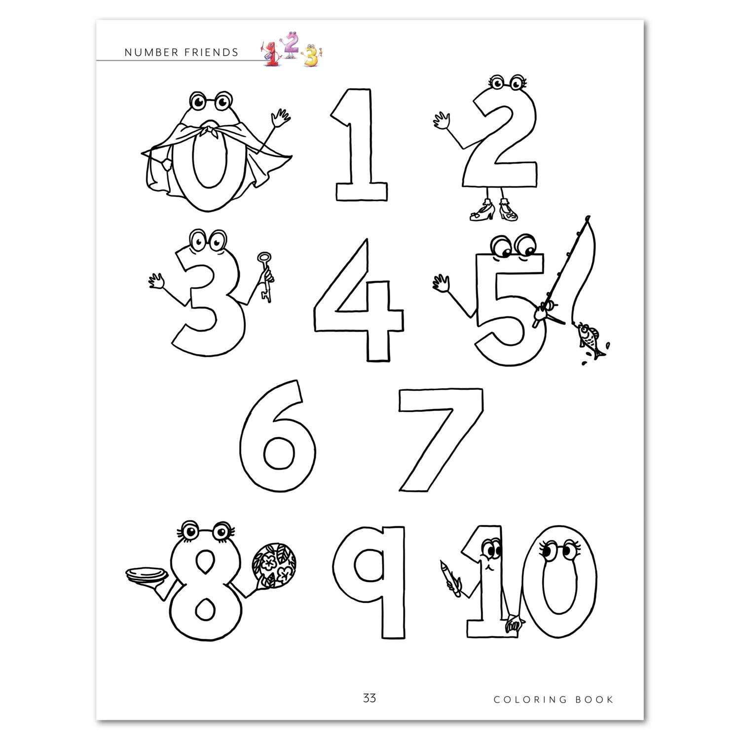 Letters + Numbers Printed Expansion Pack Coloring Book Number Friends