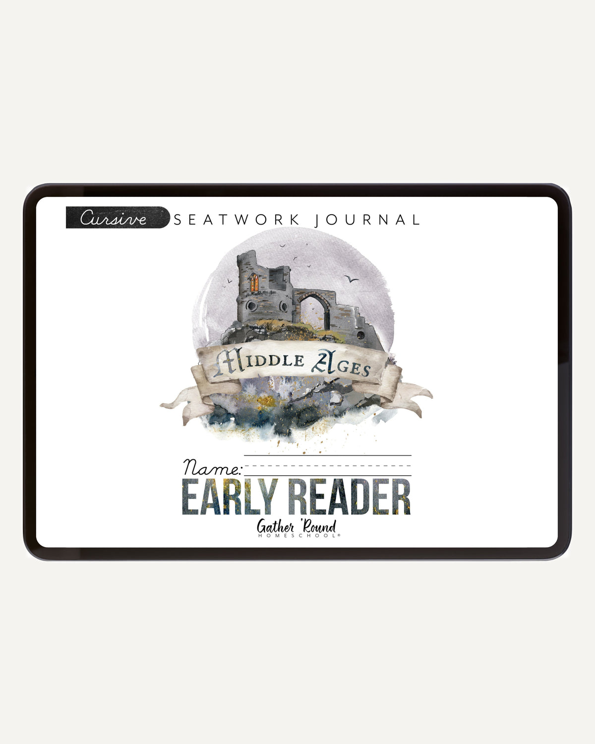Middle Ages homeschool unit study digital student seatwork book in cursive for early reader