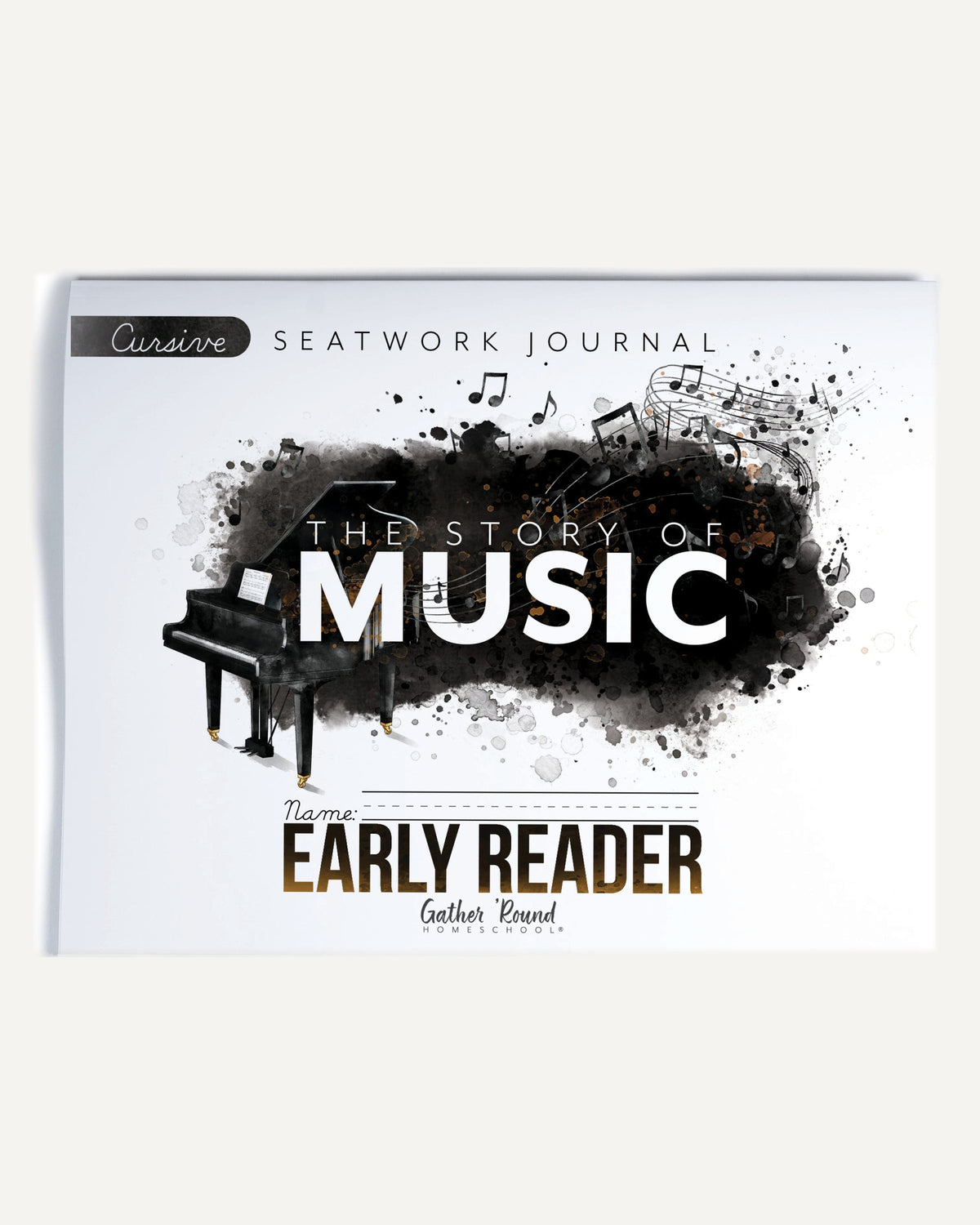 Music homeschool unit study print student seatwork journal in cursive for Early Reader