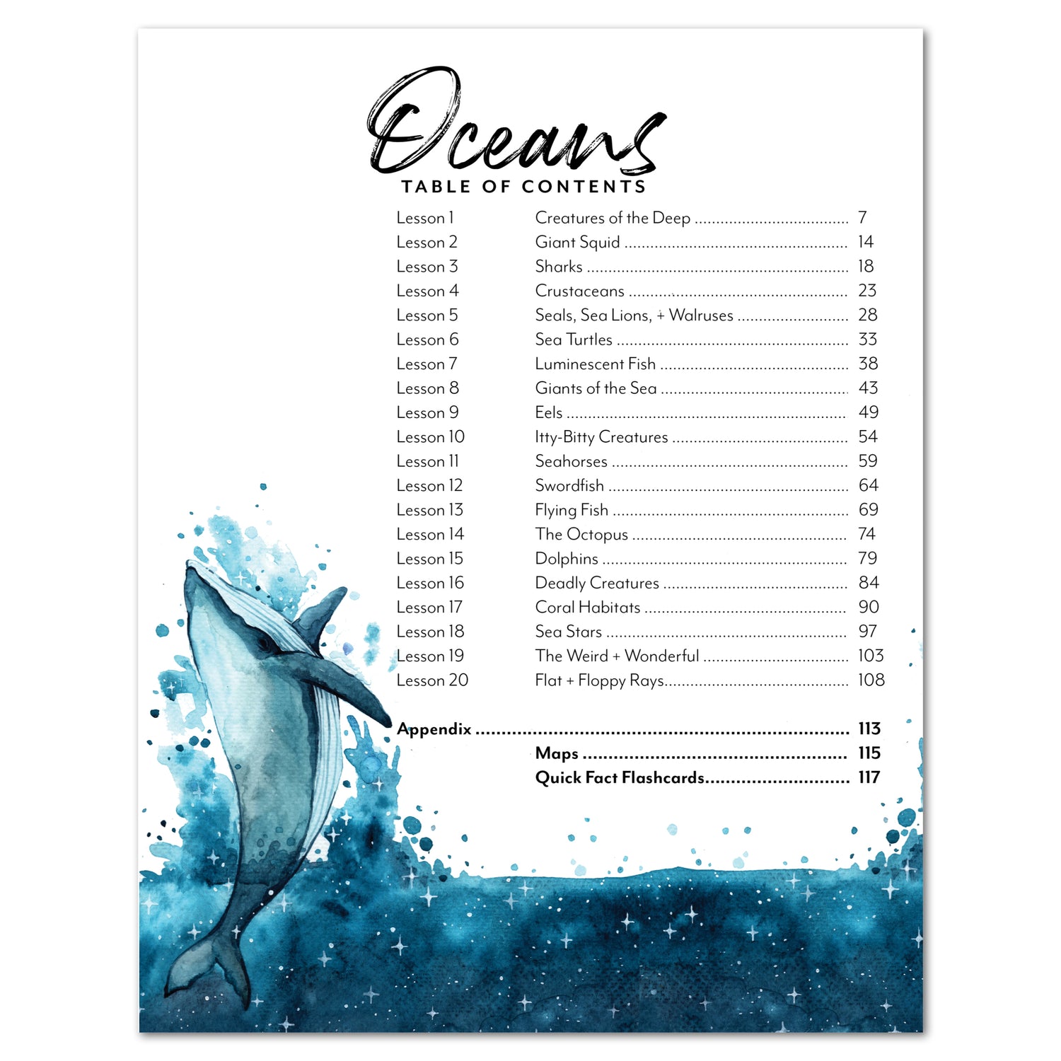 Oceans homeschool unit study print teacher's guide table of contents