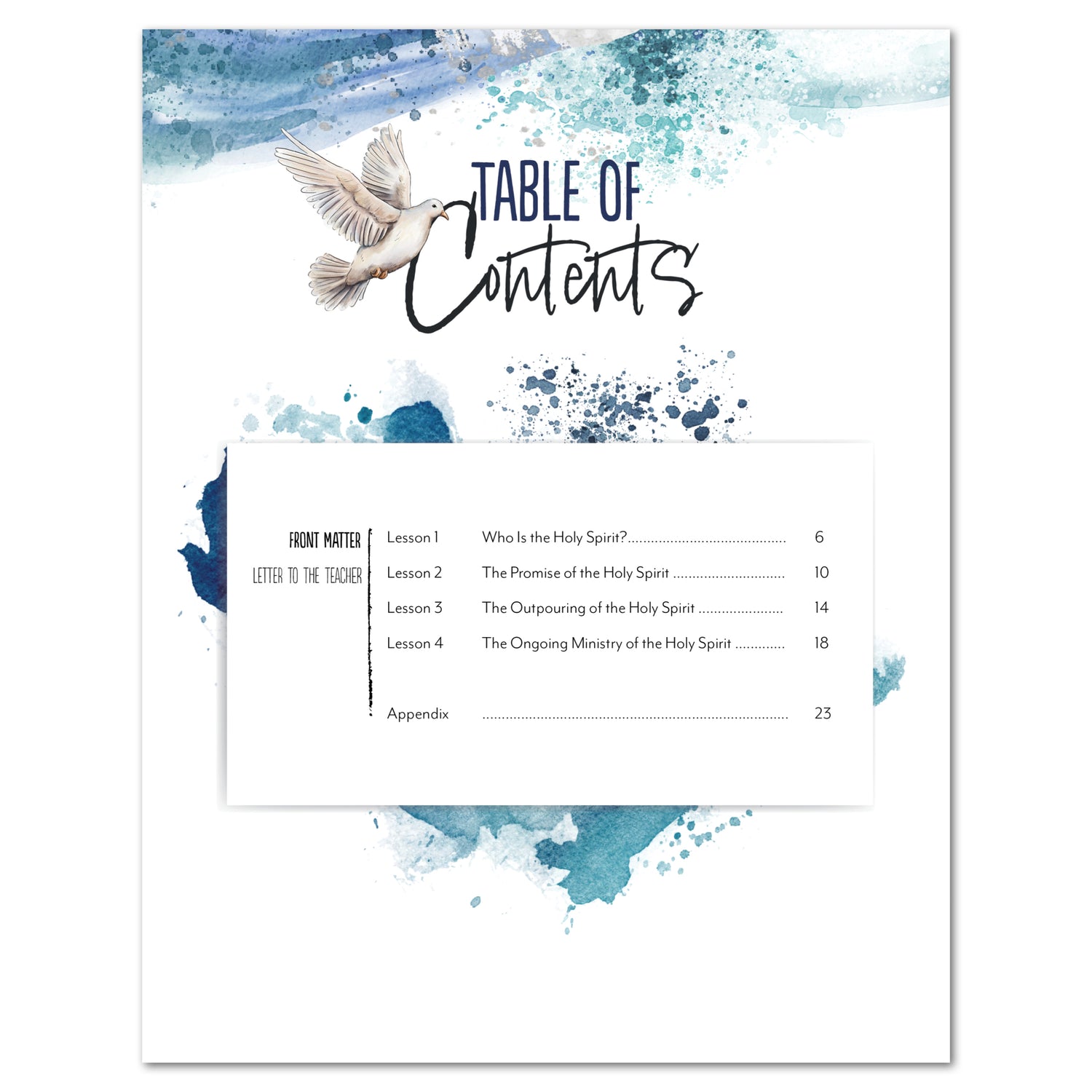 Pentecost Homeschool Unit Study Printed Teacher's Guide Table of Contents