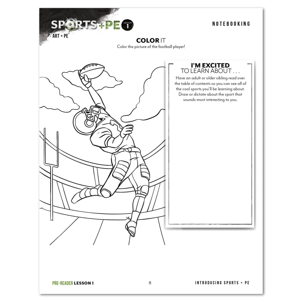 Sports + PE homeschool unit study print student workbook pre-reader notebooking