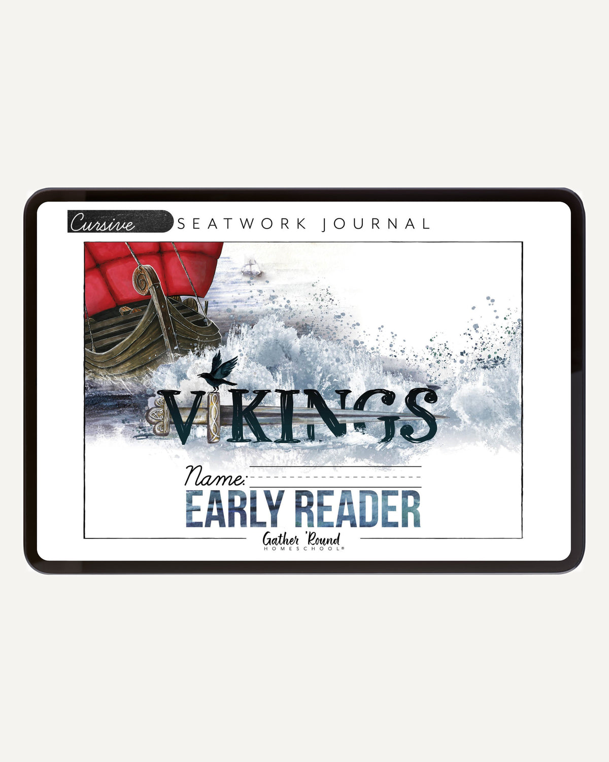 Vikings Homeschool Unit Study Digital Seatwork Journal Cursive Early Reader