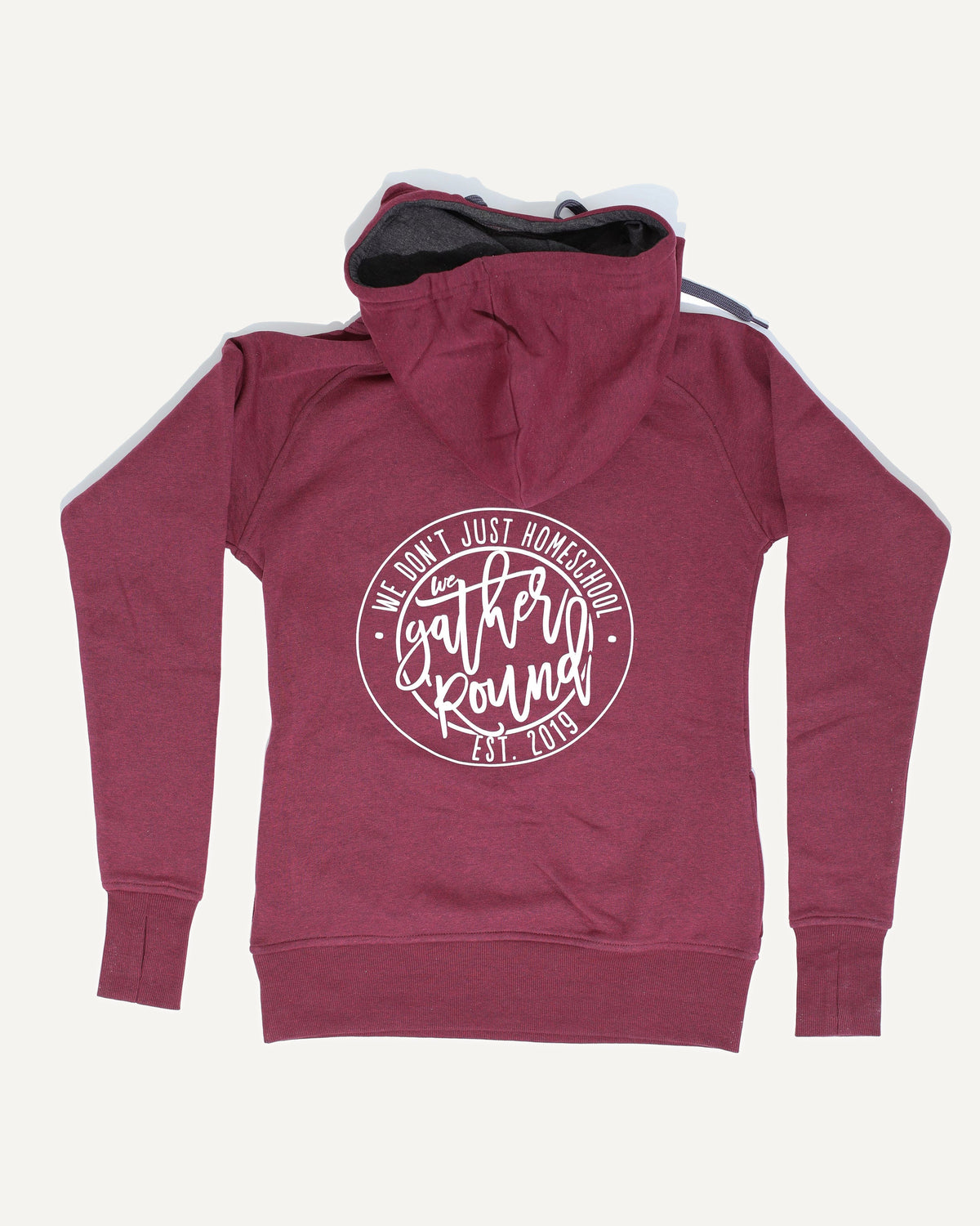 Gather 'Round Vintage Hoodie (Cardinal Heather) homeschool unit study, printed product image