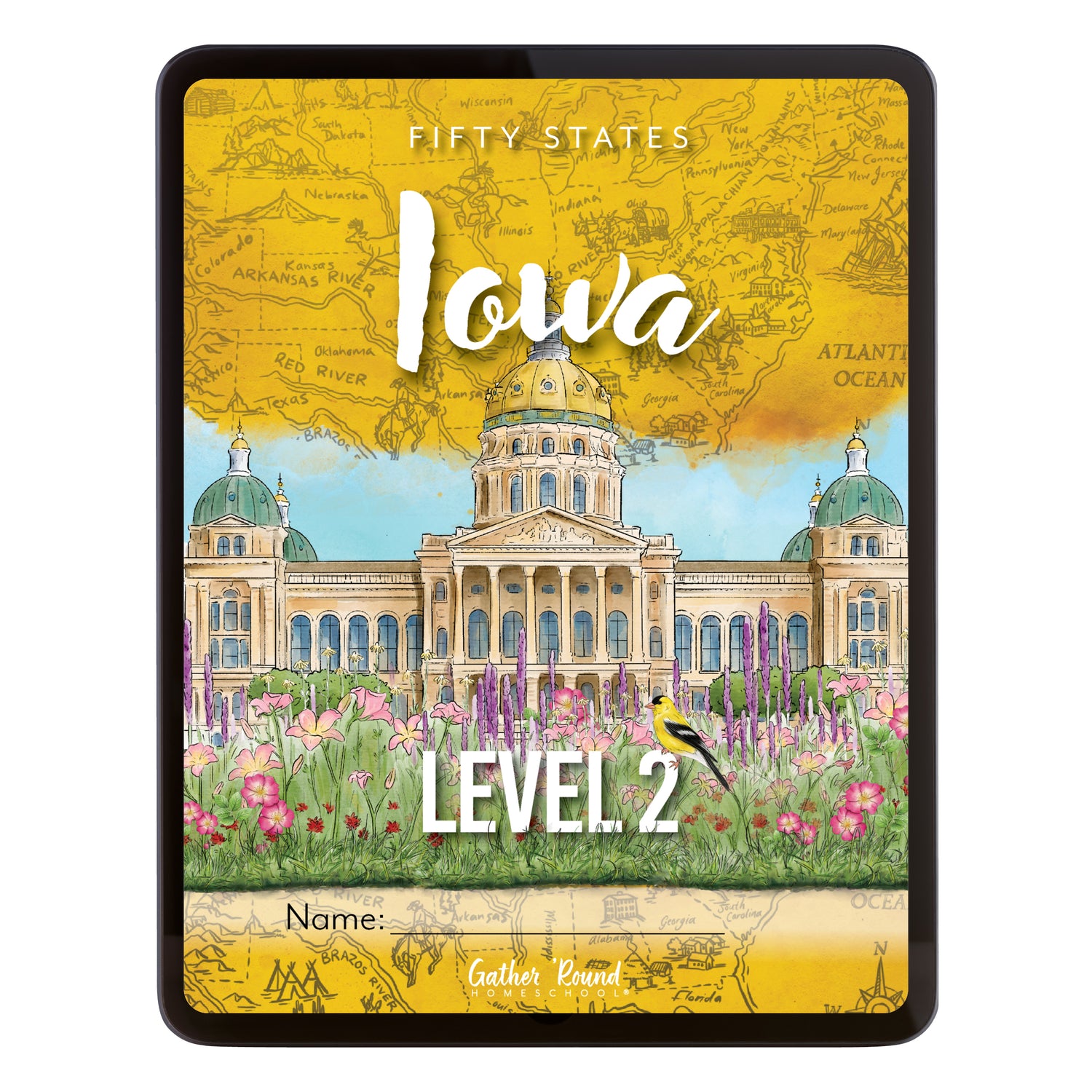 Iowa Fifty States Homeschool Unit Study Digital Student Book Level 2 Cover