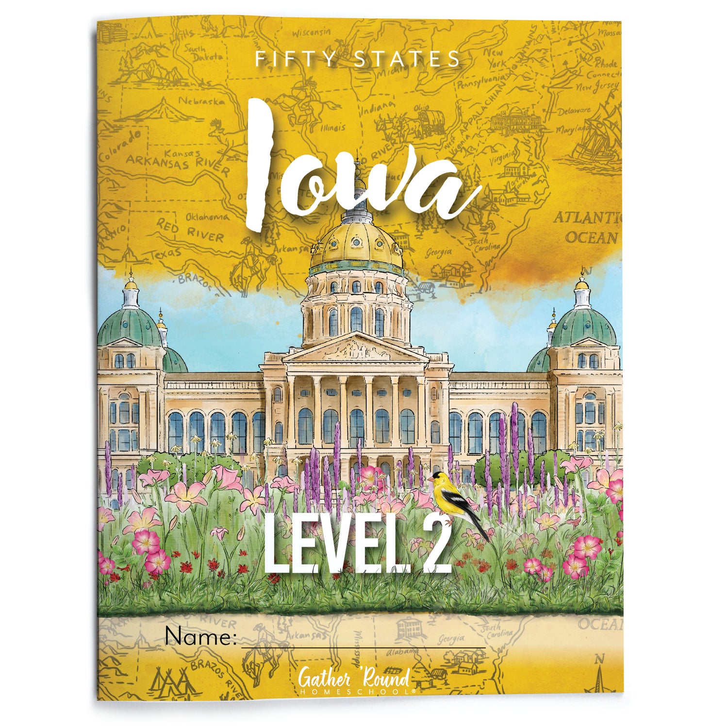 Iowa Fifty States Homeschool Unit Study Printed Student Book Level 2 Cover