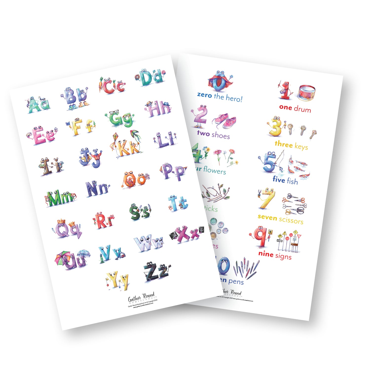 Letters + Numbers Printed Expansion Pack Posters for Alphabet and Numbers