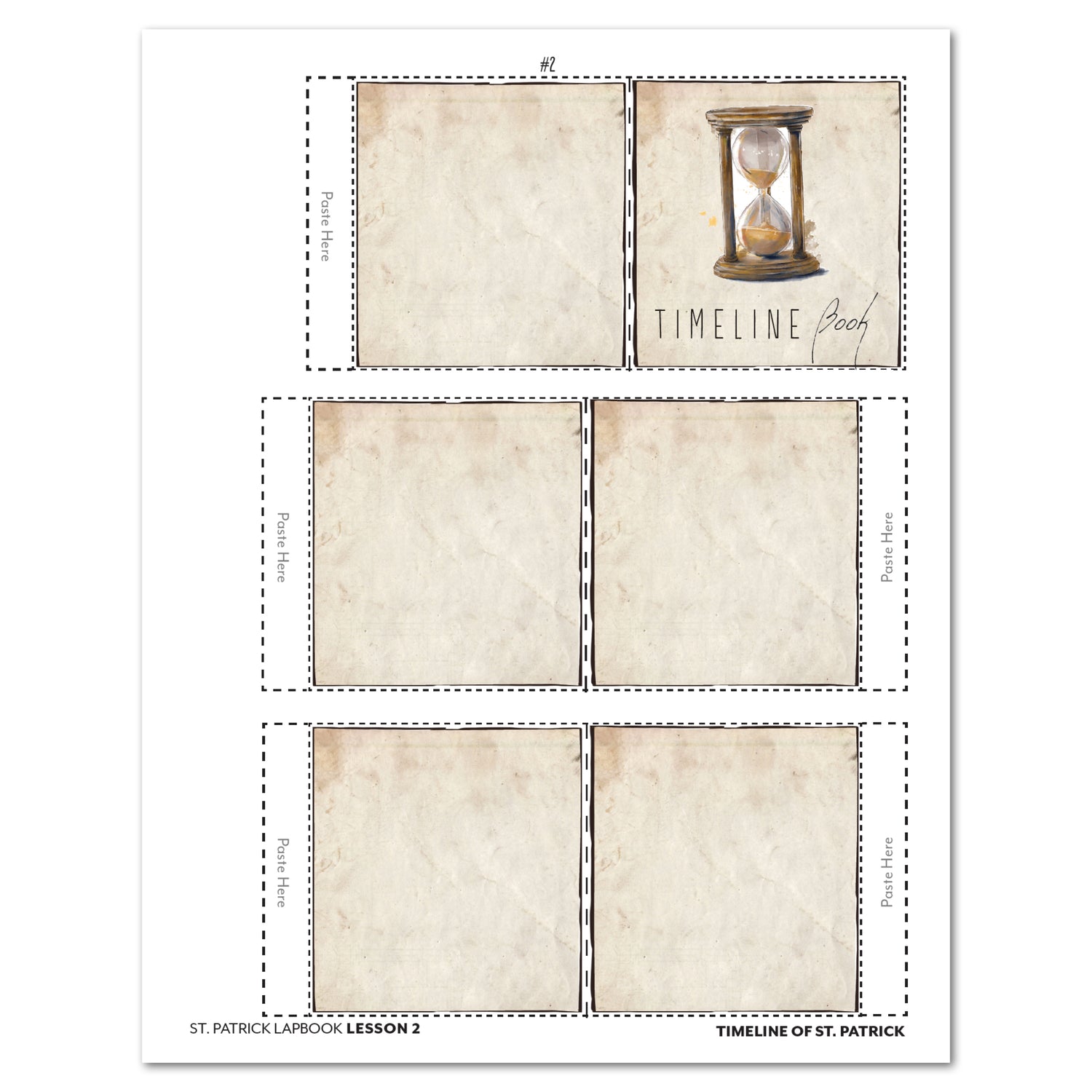 St. Patrick's Day homeschool unit study, printed lapbook with Teacher's Guide lapbook cutouts level two cutout