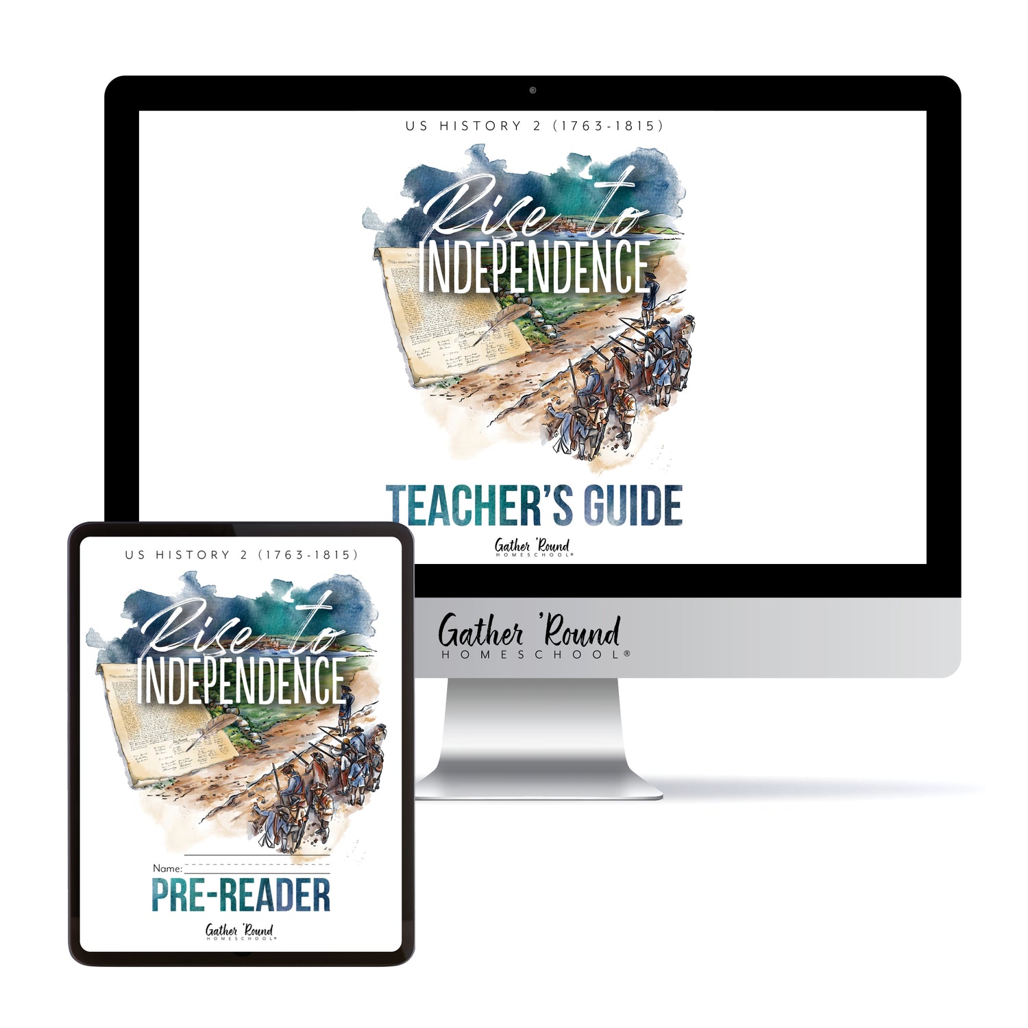 US History 2: Rise to Independence: 1763-1815 Homeschool Study Unit Digital Bundle Teacher's Guide and Pre-Reader Student Book