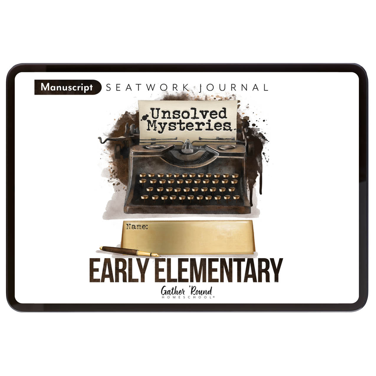 Unsolved Mysteries Homeschool Study Unit Digital Seatwork Journal Manuscript Early Elementary