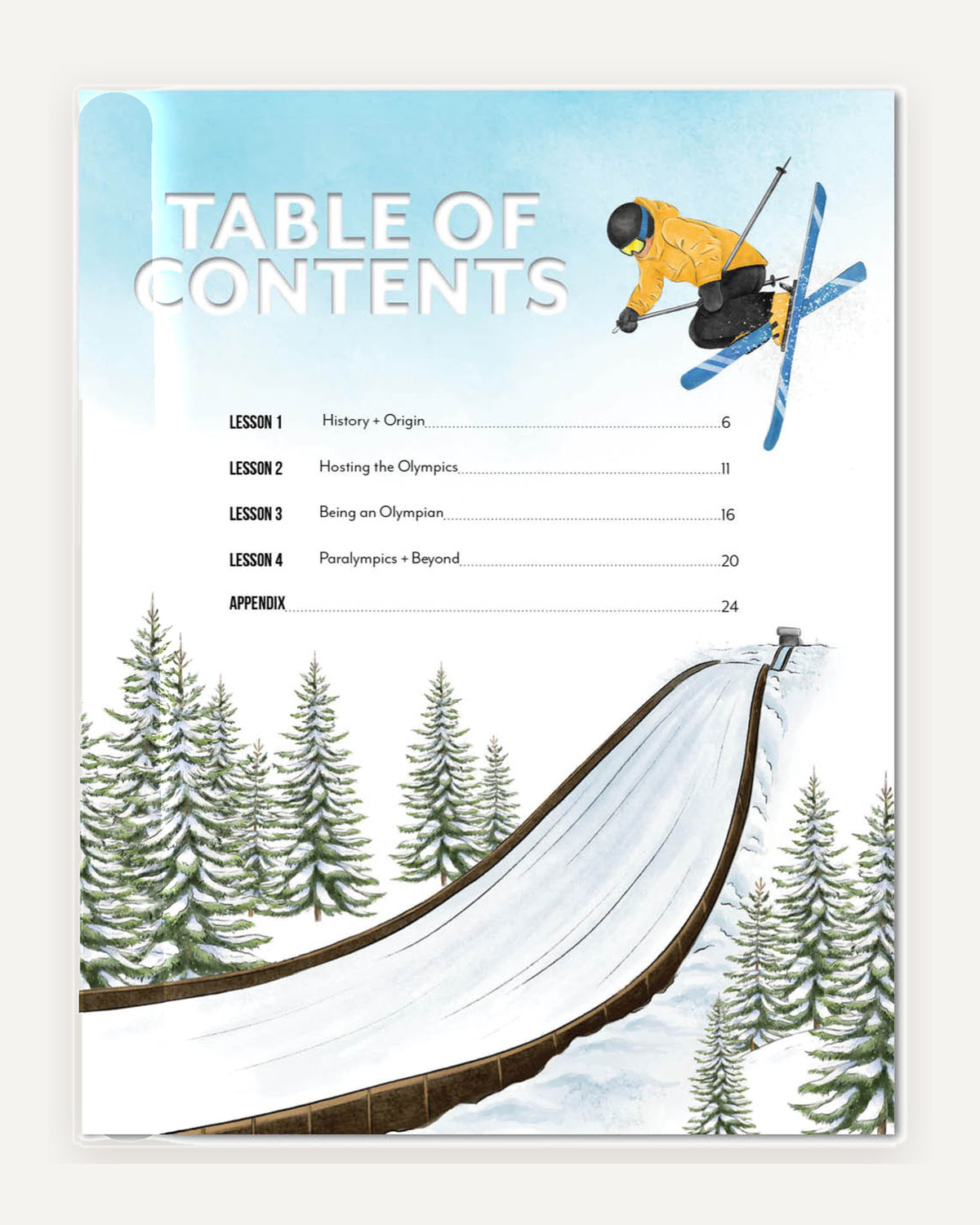 Winter Games Homeschool Unit Study Digital Download Teacher's Guide Table of Contents