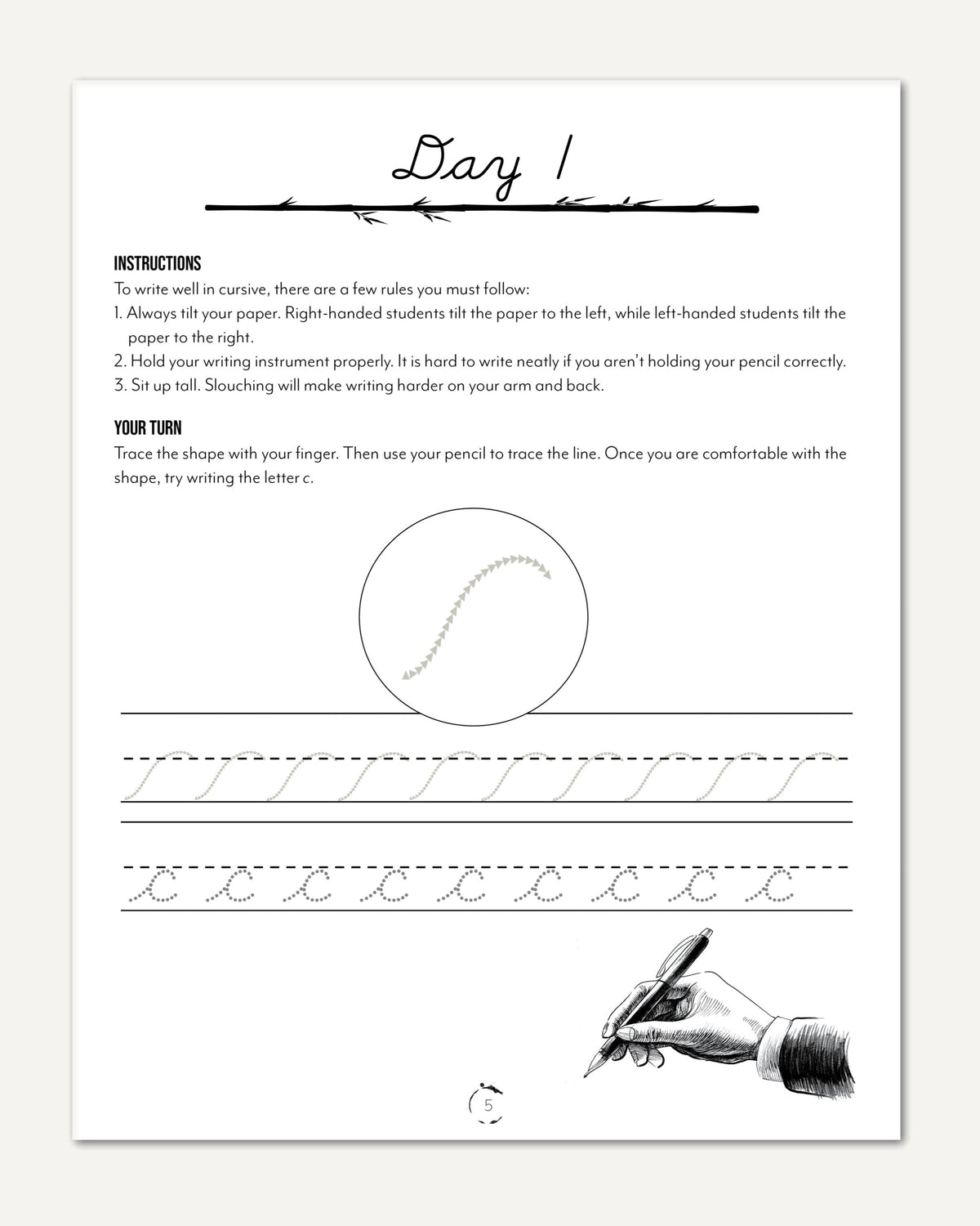 North America Birds part 1 homeschool unit study student workbook in cursive day one letter c