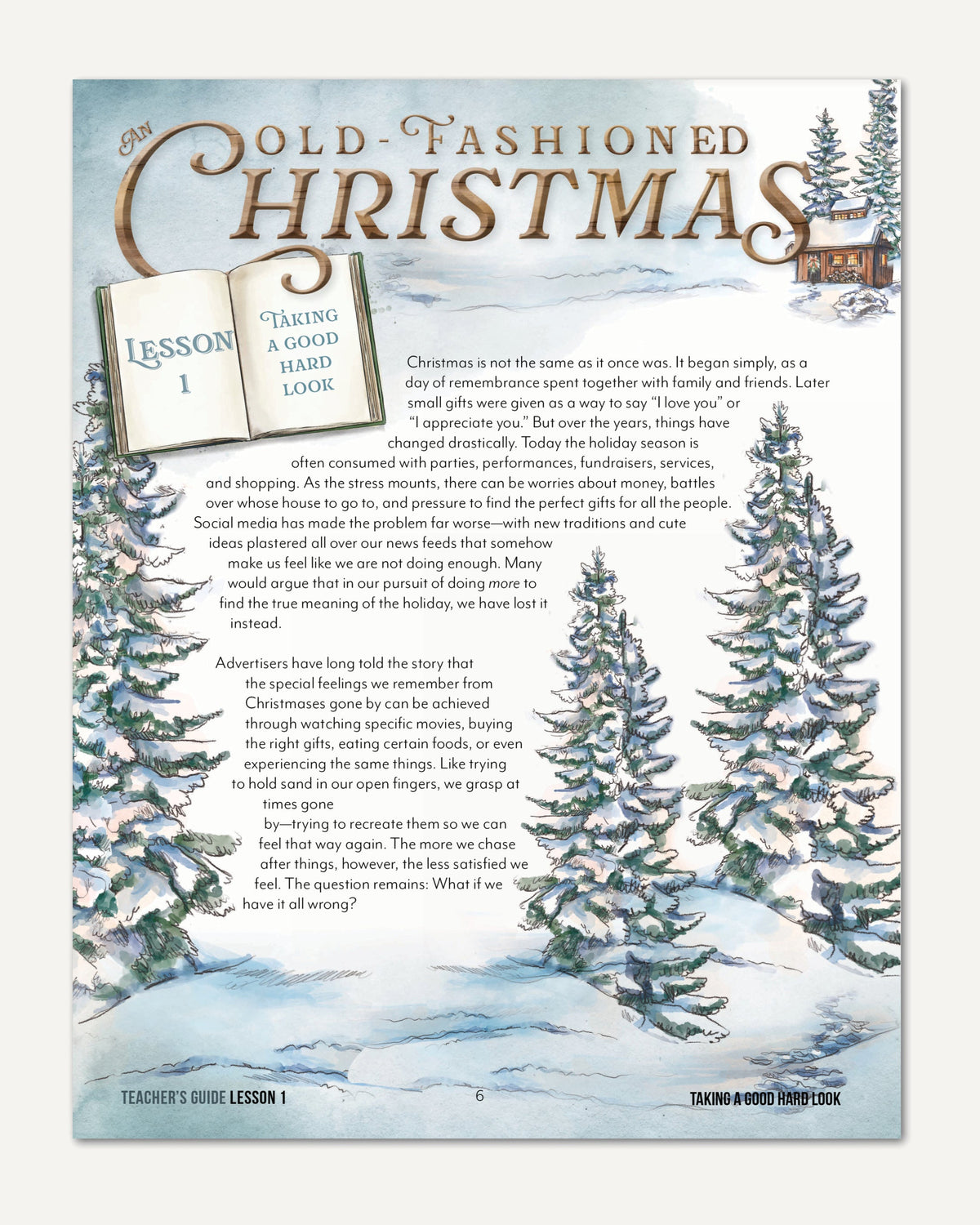 Old Fashioned Christmas Homeschool Unit Study Printed Teacher's Guide Lesson 1 Taking a good hard look part 1