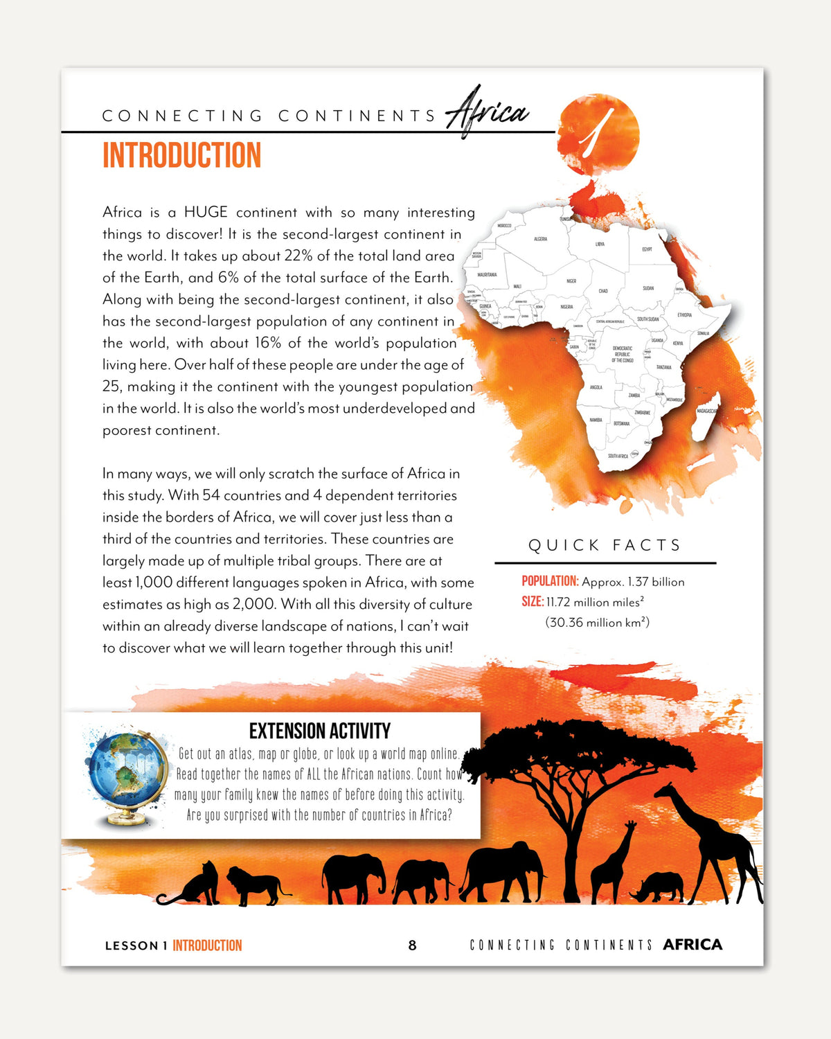 Africa homeschool unit study printed teacher guide introduction lesson plan part one