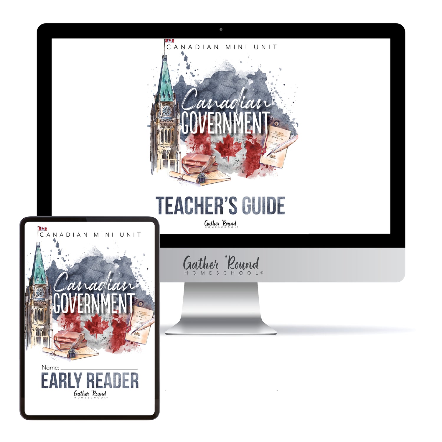 Canadian Government Homeschool Unit Study Digital Bundle Teacher's Guide and Early Reader Student Book