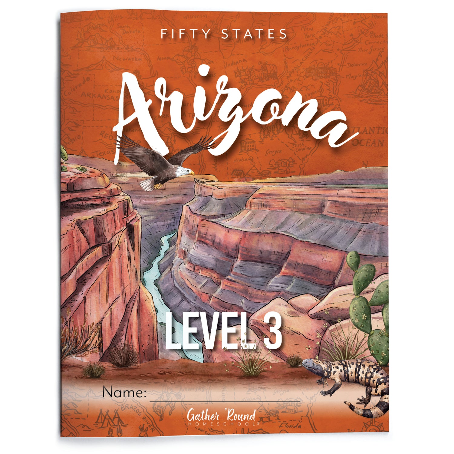 Arizona Fifty States Homeschool Unit Study Printed Student Book Level 3 Cover