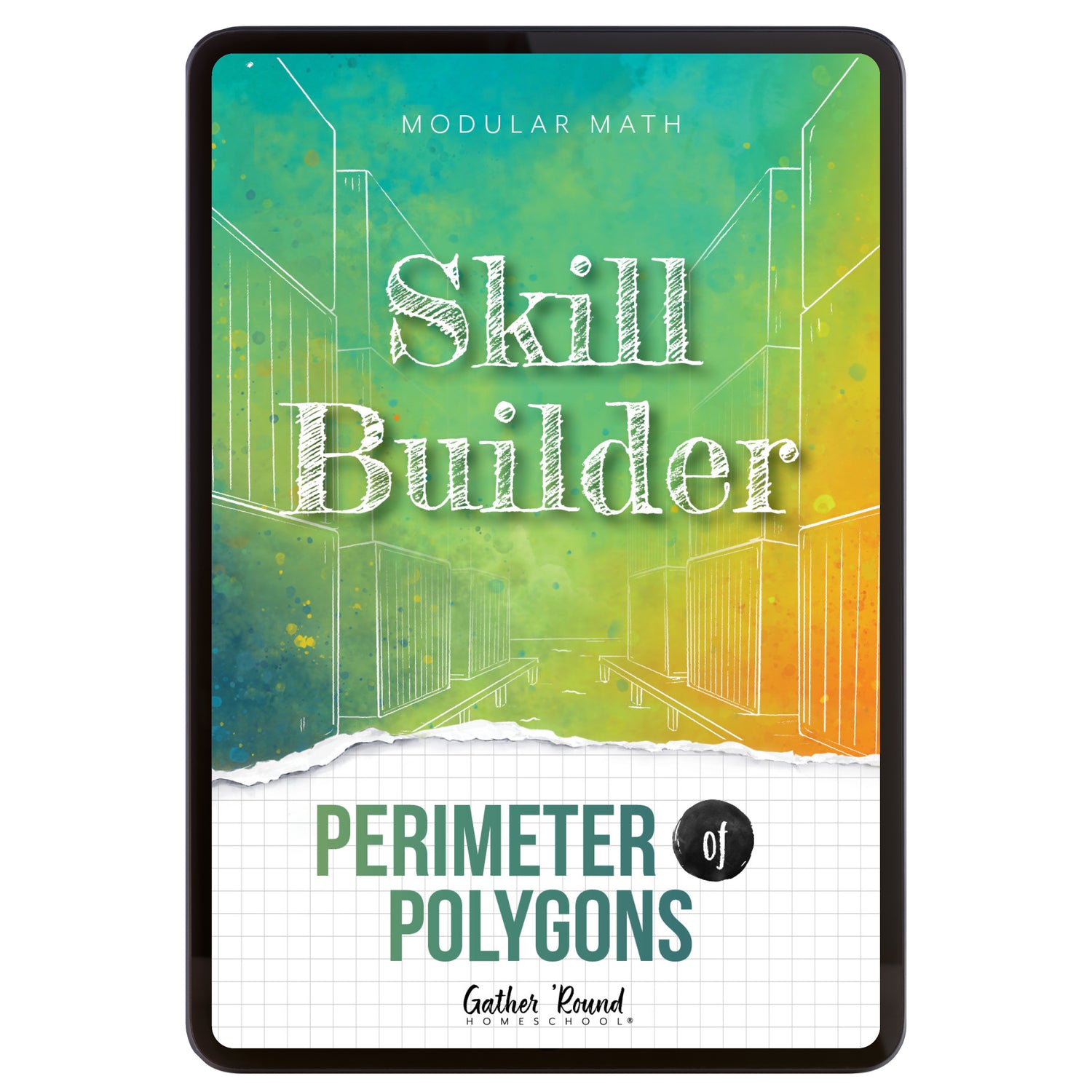 Digital book cover of 'Skill Builder: Perimeter of Polygons' by Gather Round Homeschool on a white background