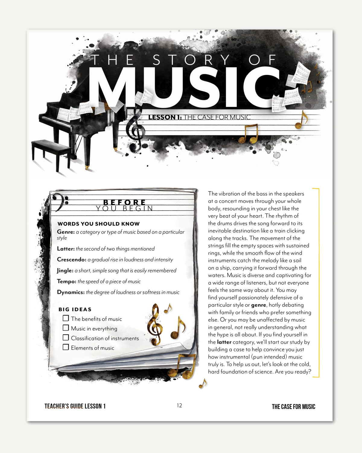 Music homeschool unit study digital teacher guide lesson one part one