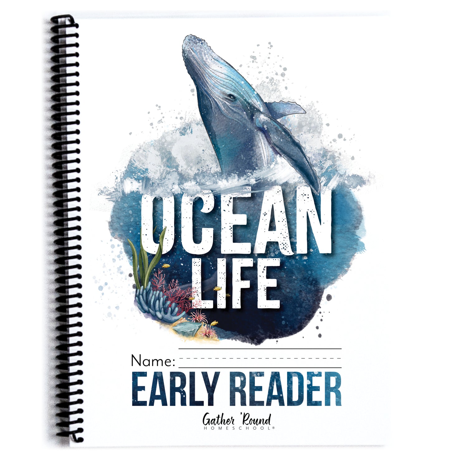 Ocean Life homeschool unit study print student workbook in early reader