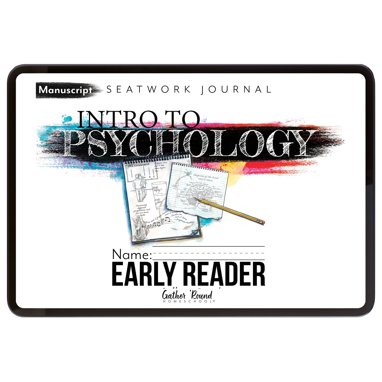 Psychology homeschool unit study digital student seatwork journal manuscript early reader