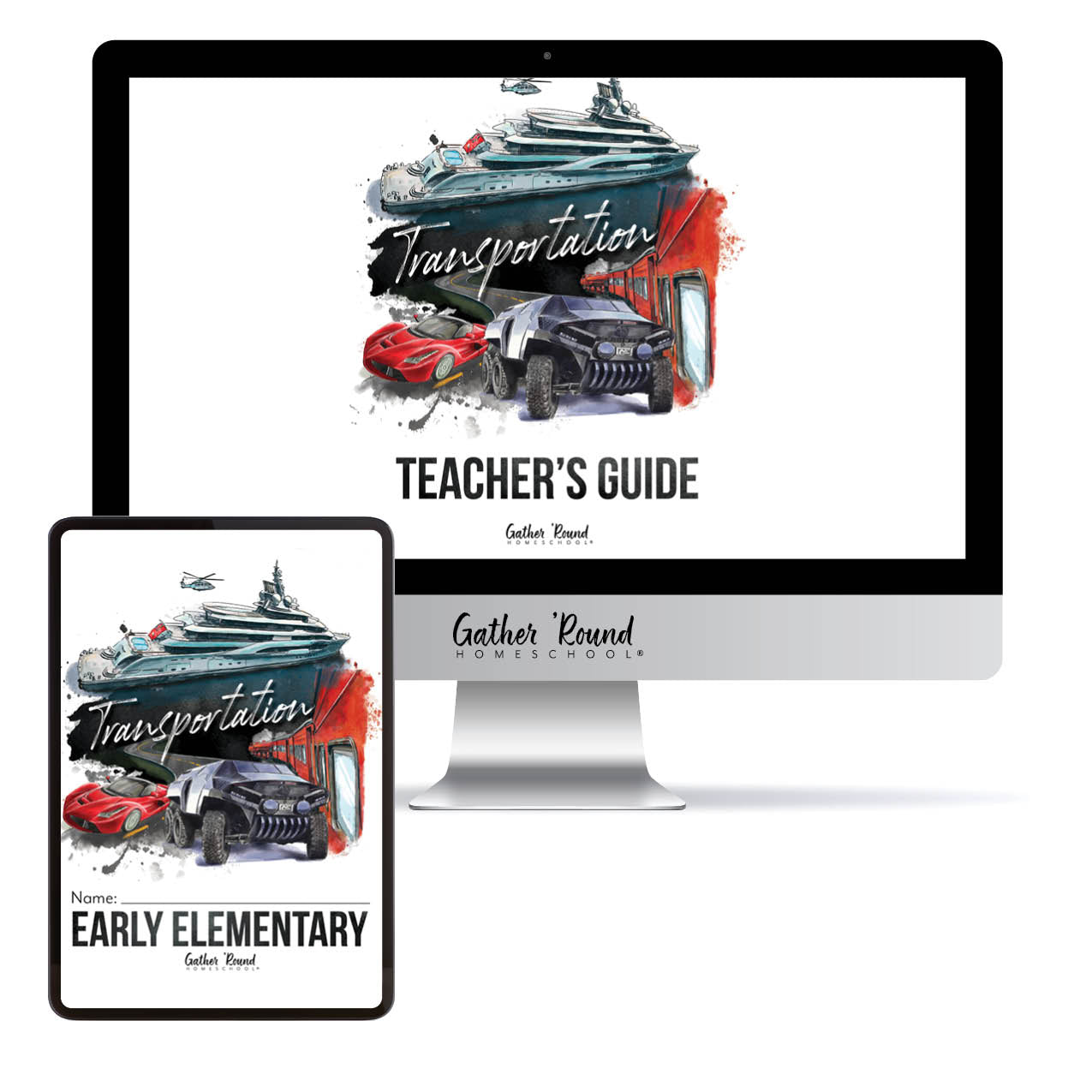 Transportation Homeschool Unit Study Digital Bundle Teacher's Guide and Early Elementary Student Book