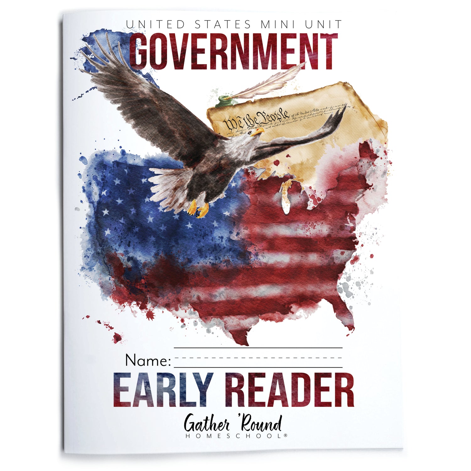 US Government Homeschool Study Unit Digital Printed Early Reader Student Book