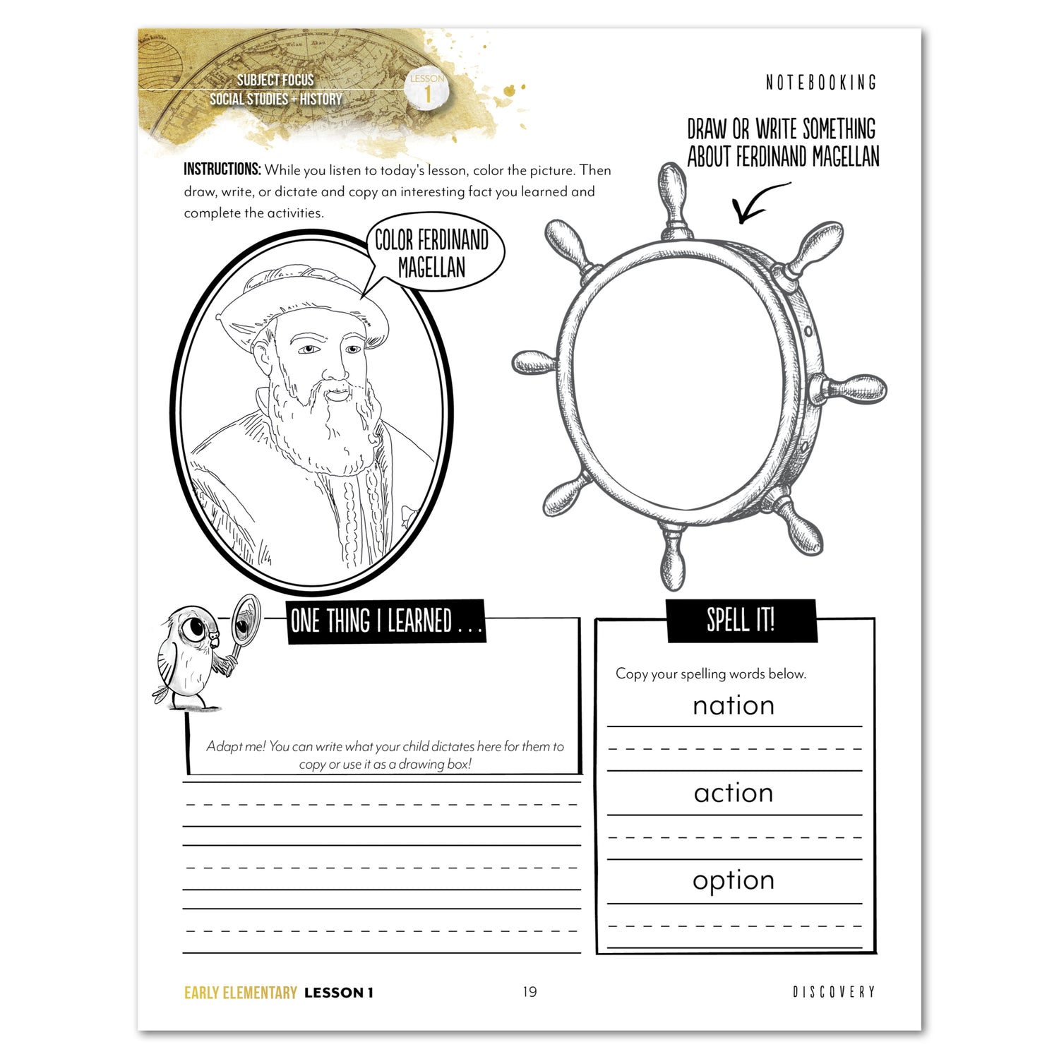 Antarctica homeschool unit study student notebook lesson page for early elementary
