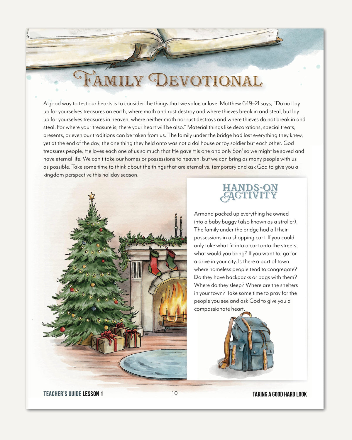 Old Fashioned Christmas Homeschool Unit Study Printed Teacher's Guide Lesson 1 Taking a good hard look part 2