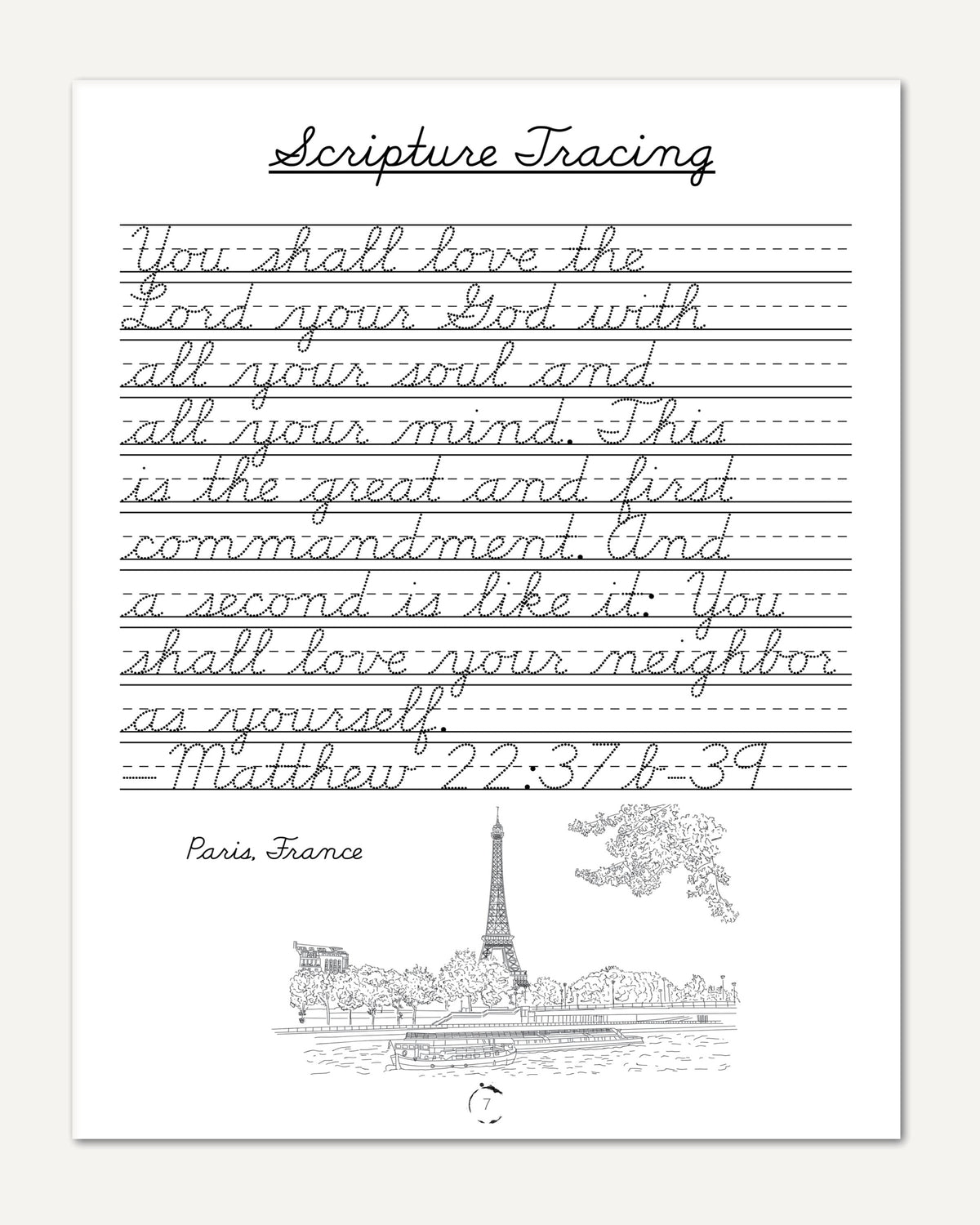Europe homeschool unit study digital cursive student workbook scripture tracing
