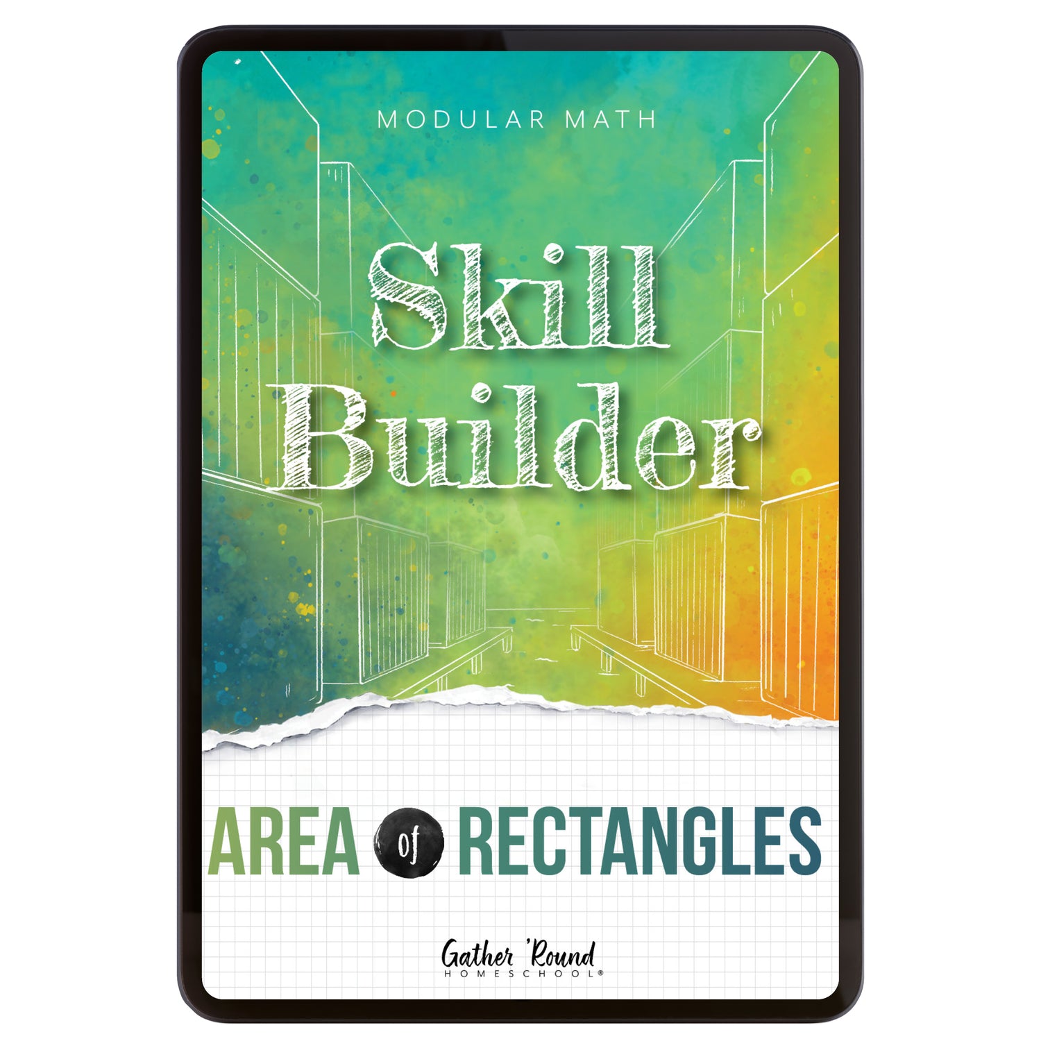 Digital book cover of 'Skill Builder: Area of Rectangles by Gather Round Homeschool on a white background